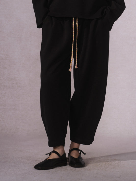 LABELDEL 25AW黑色九分卫裤1