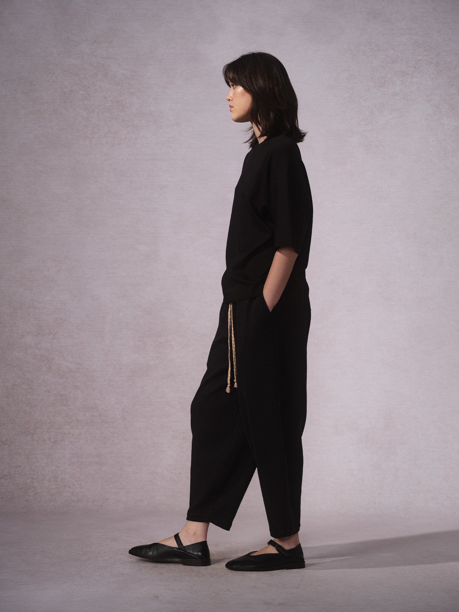 LABELDEL 25AW黑色小花T 卫裤4