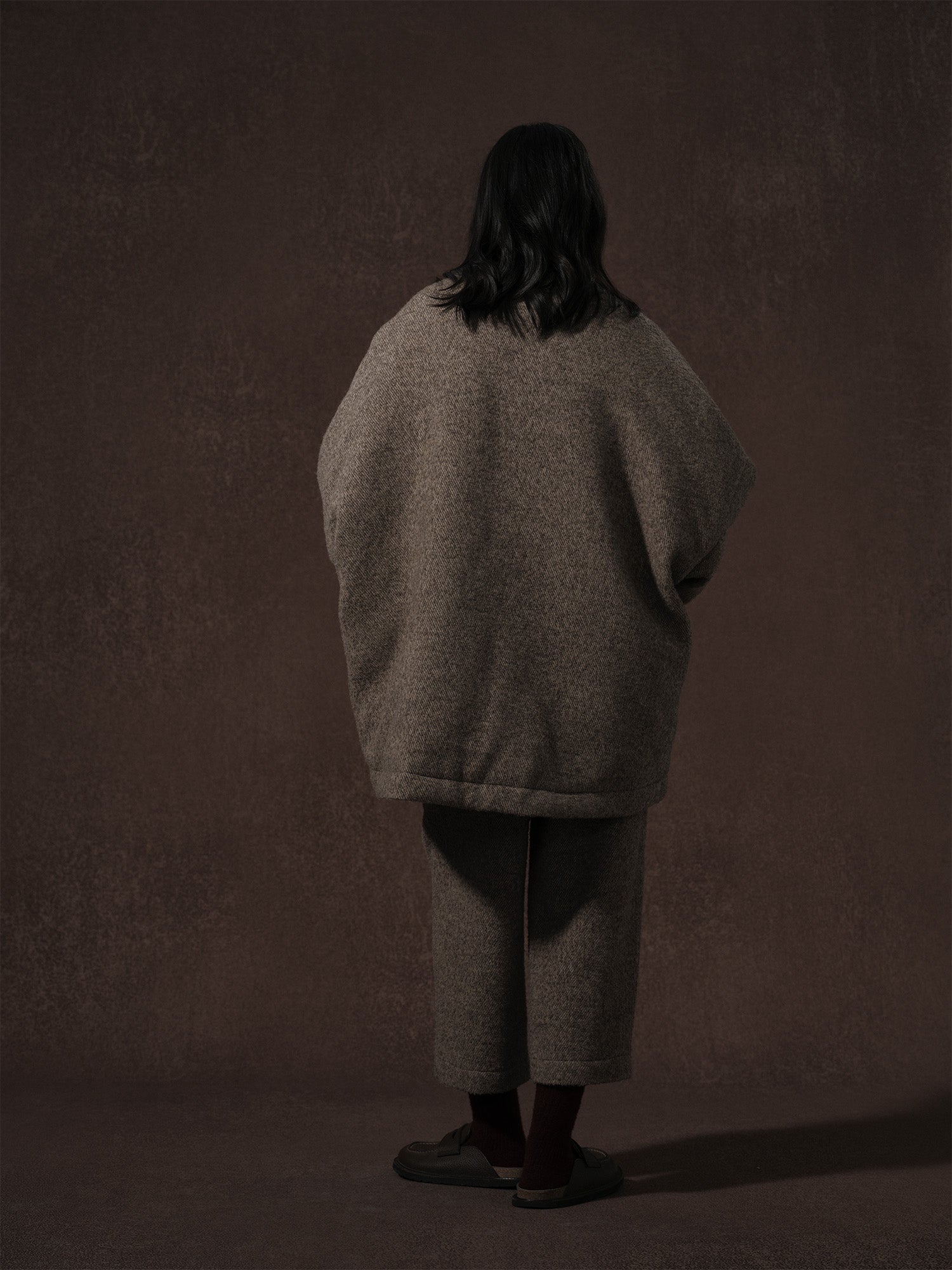 LABELDEL 25AW咖色羊毛鹅绒服4