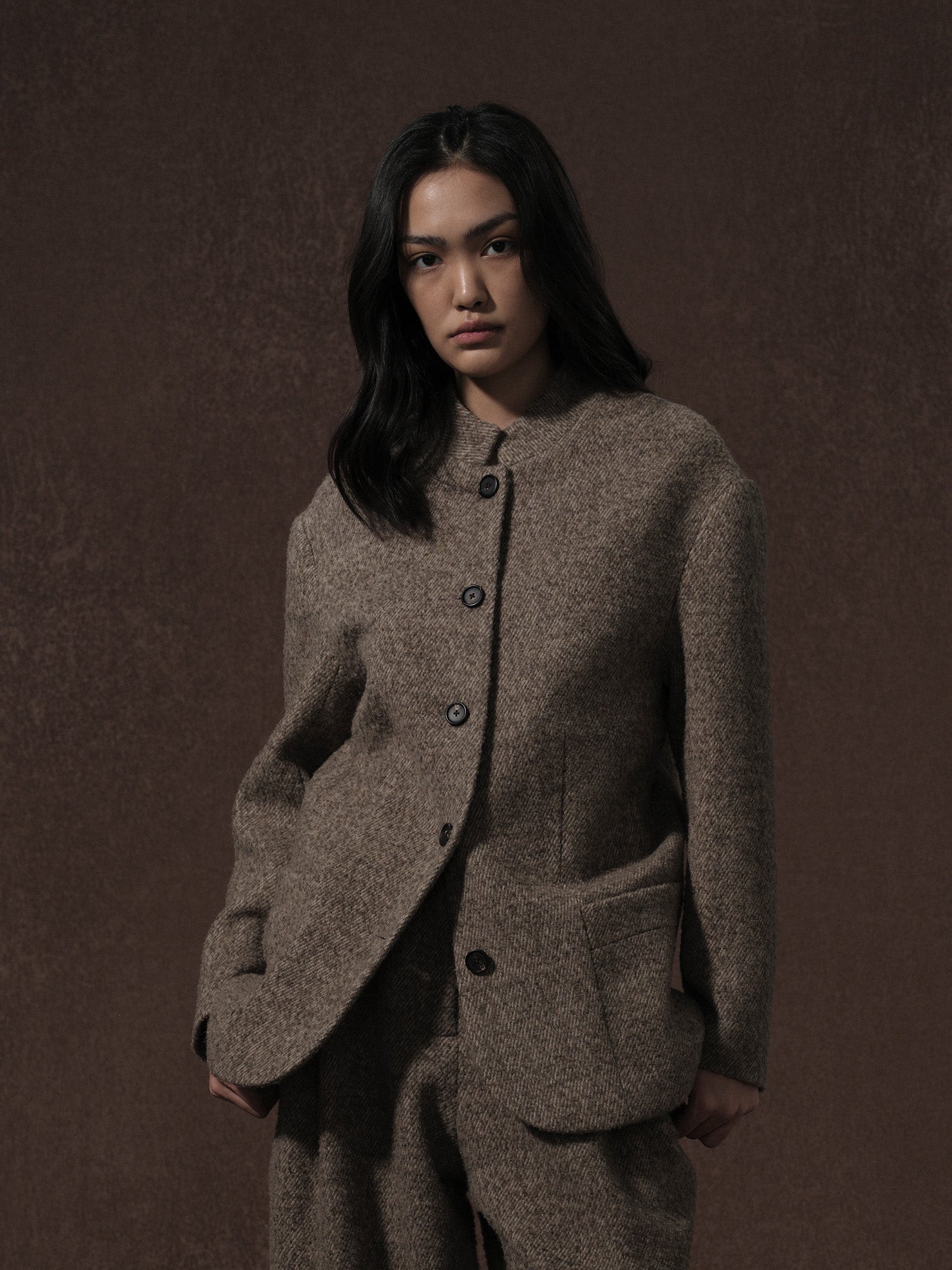 LABELDEL 25AW咖色羊毛夹克0