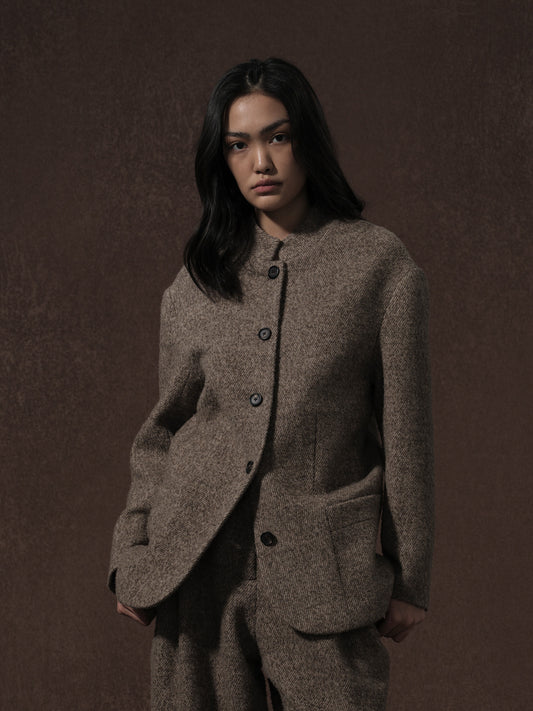 LABELDEL 25AW咖色羊毛夹克0