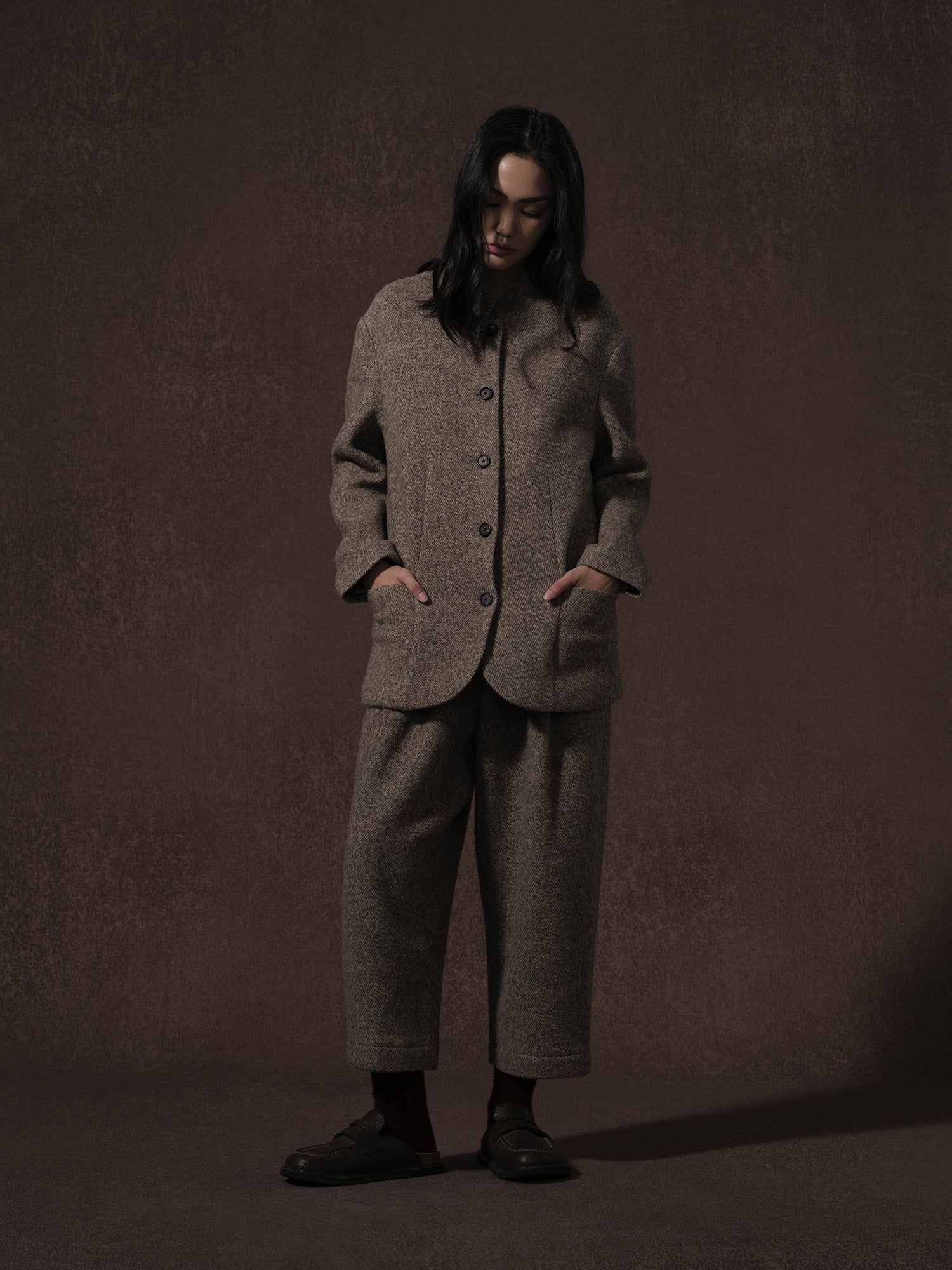 LABELDEL 25AW咖色羊毛夹克 九分裤2