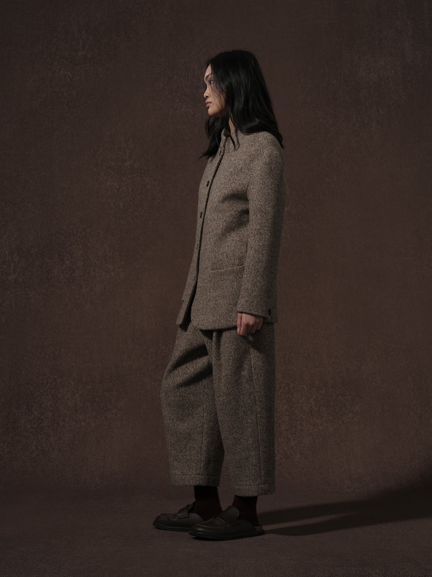 LABELDEL 25AW咖色羊毛夹克 九分裤3