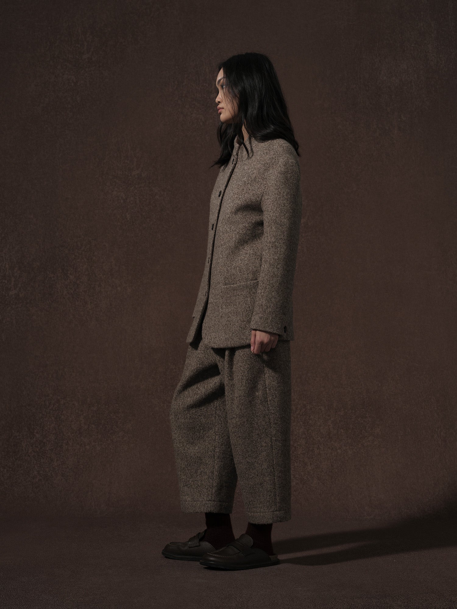 LABELDEL 25AW咖色羊毛夹克 九分裤3