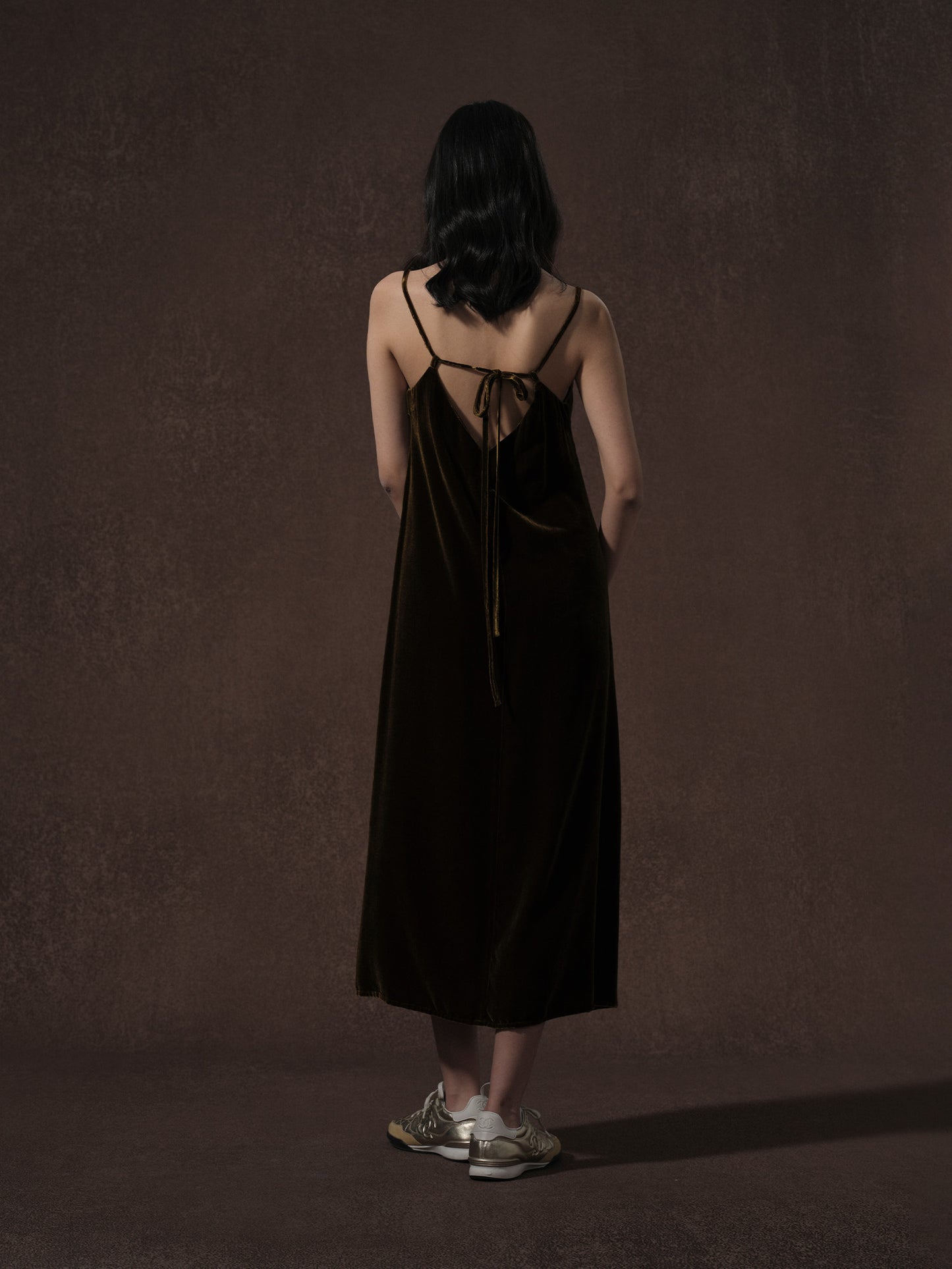 LABELDEL 25AW咖金丝绒连衣裙4