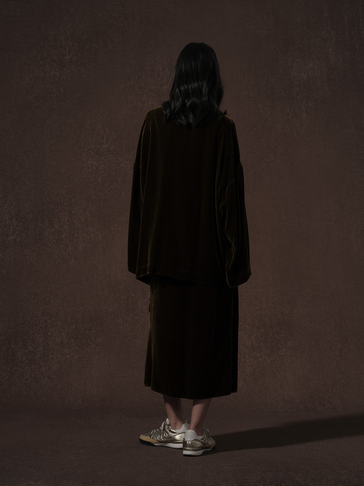 LABELDEL 25AW咖金丝绒连衣裙 道袍3