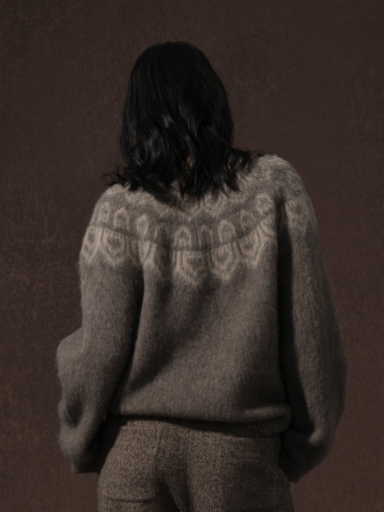 LABELDEL 25AW深灰唐纹费尔岛毛衣00