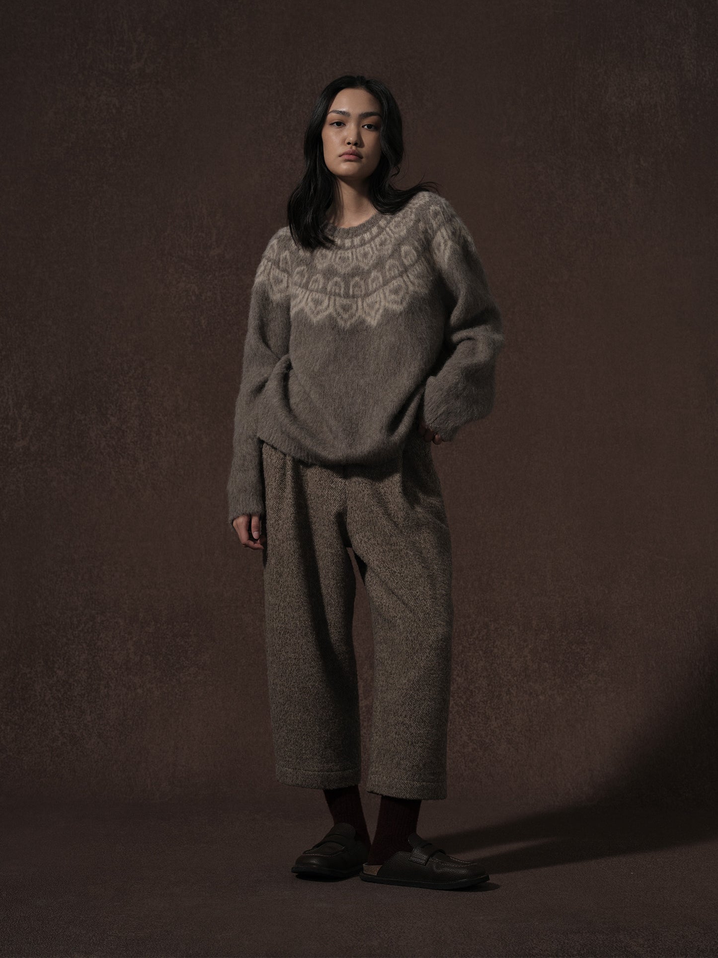 LABELDEL 25AW深灰唐纹费尔岛毛衣2