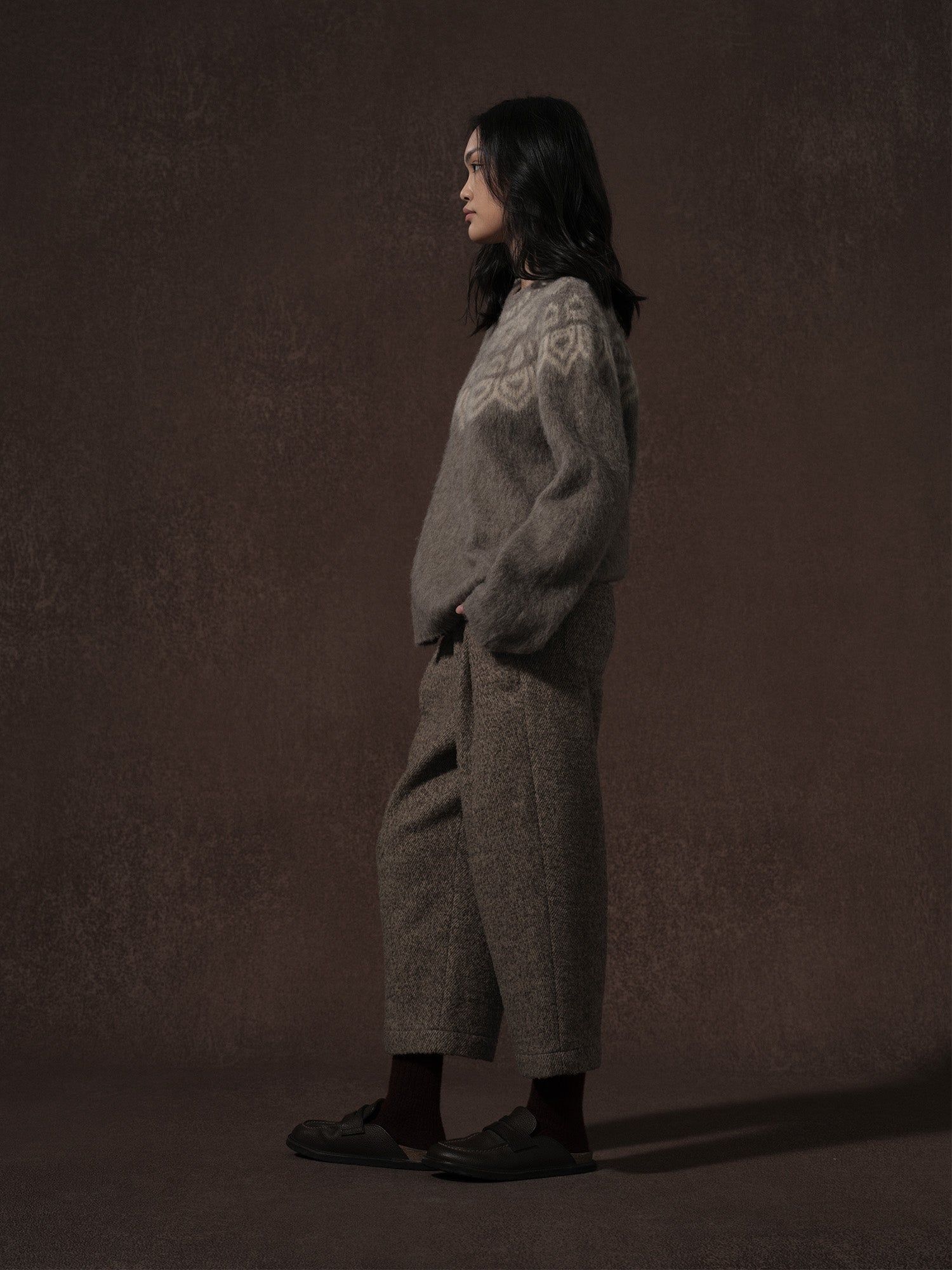 LABELDEL 25AW深灰唐纹费尔岛毛衣3