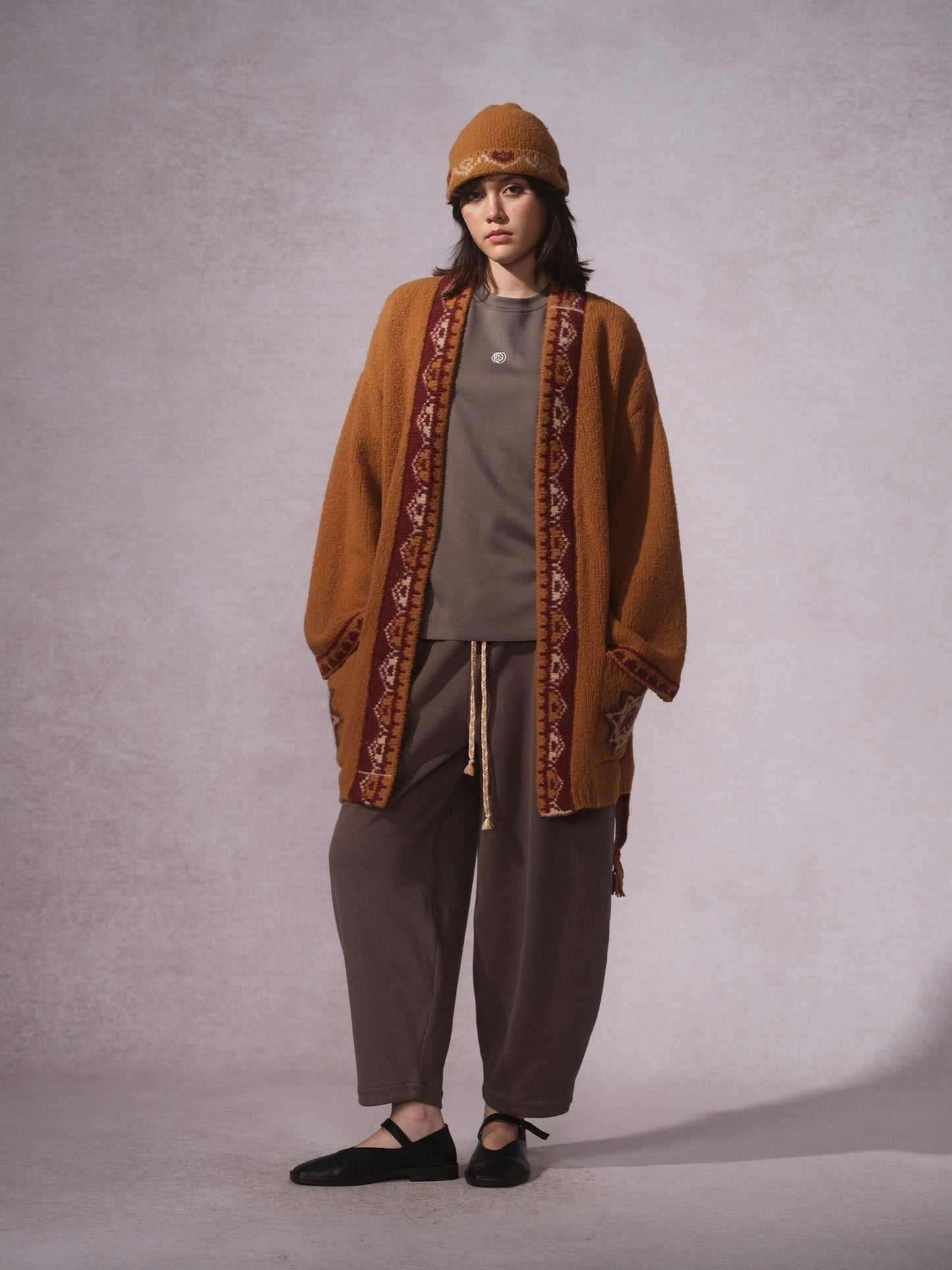 LABELDEL 25AW姜黄唐纹开衫毛衣2