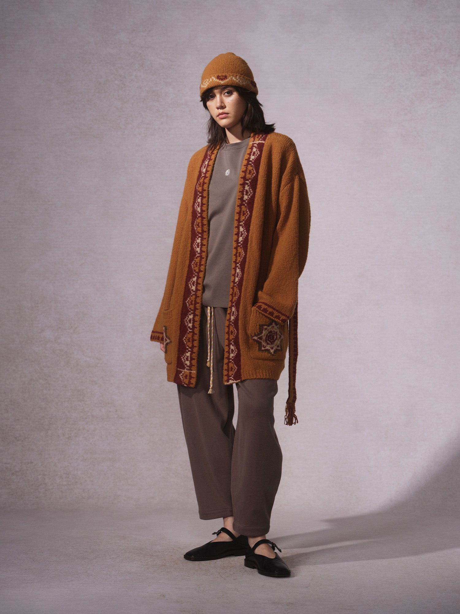 LABELDEL 25AW姜黄唐纹开衫毛衣3