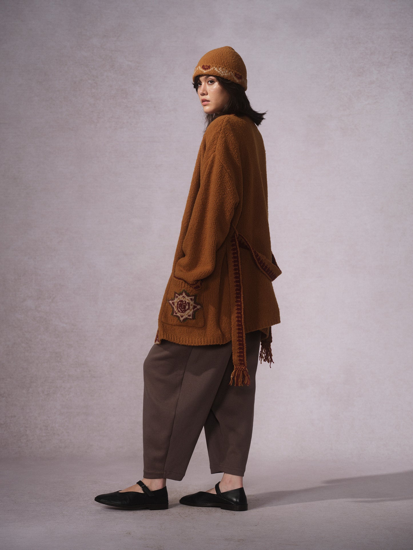 LABELDEL 25AW姜黄唐纹开衫毛衣4