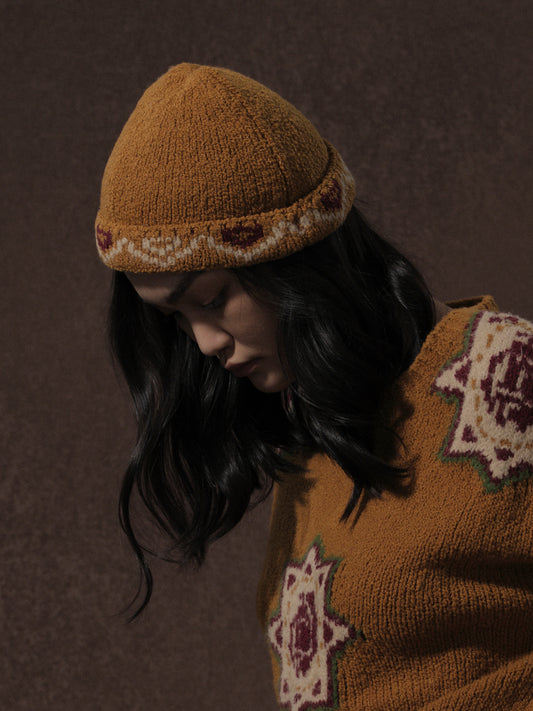 LABELDEL 25AW姜黄唐纹星星毛衣1