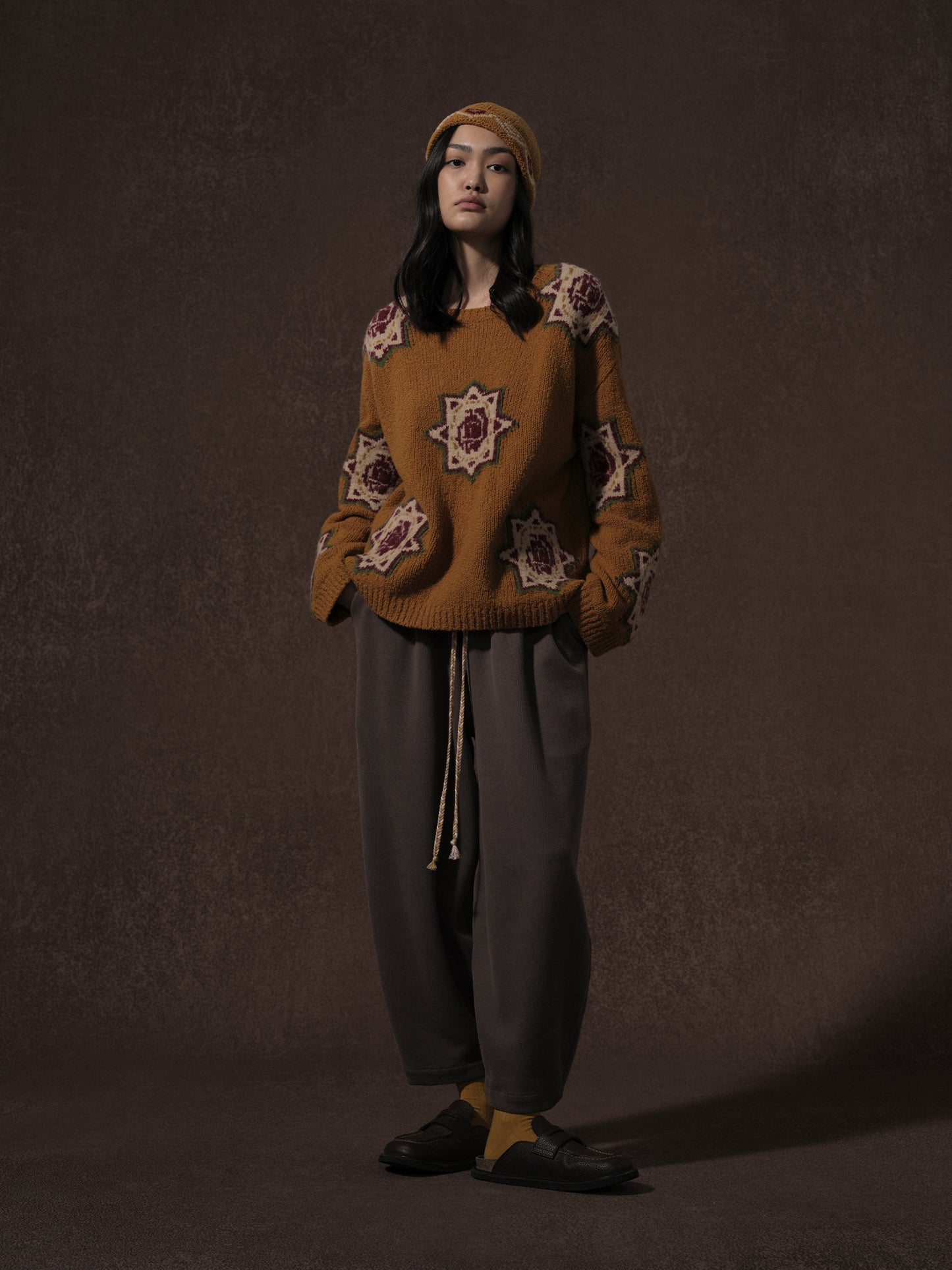 LABELDEL 25AW姜黄唐纹星星毛衣3