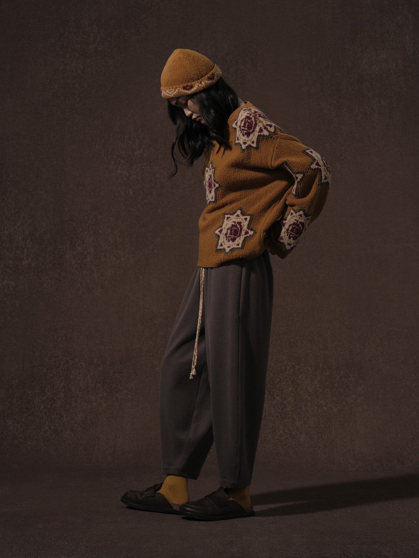 LABELDEL 25AW姜黄唐纹星星毛衣4