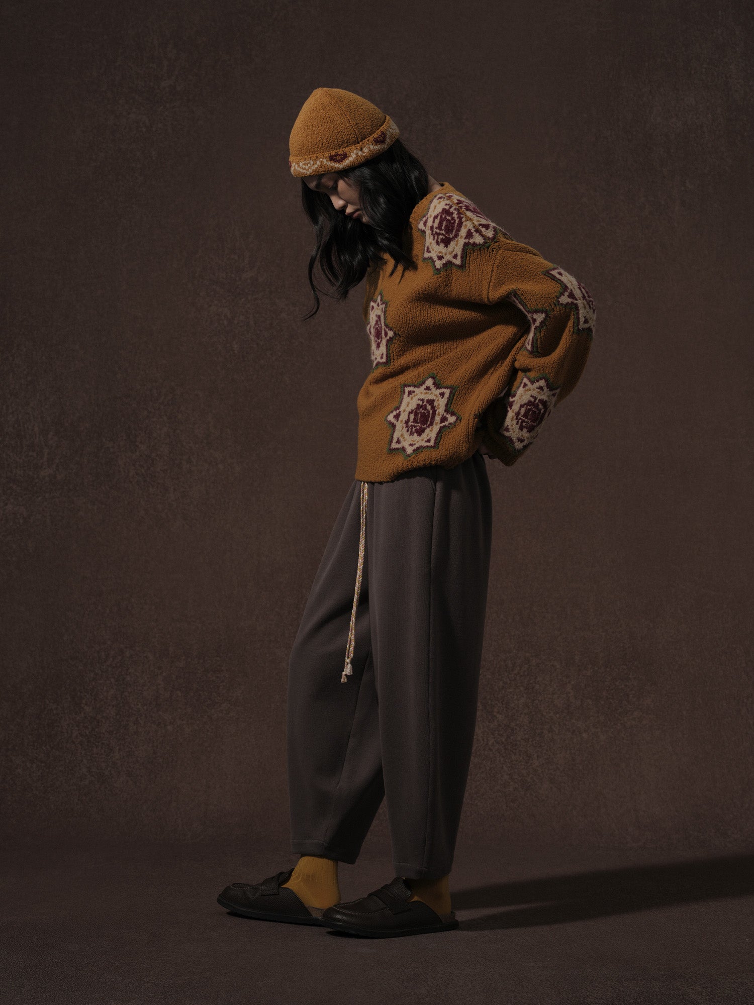 LABELDEL 25AW姜黄唐纹星星毛衣4