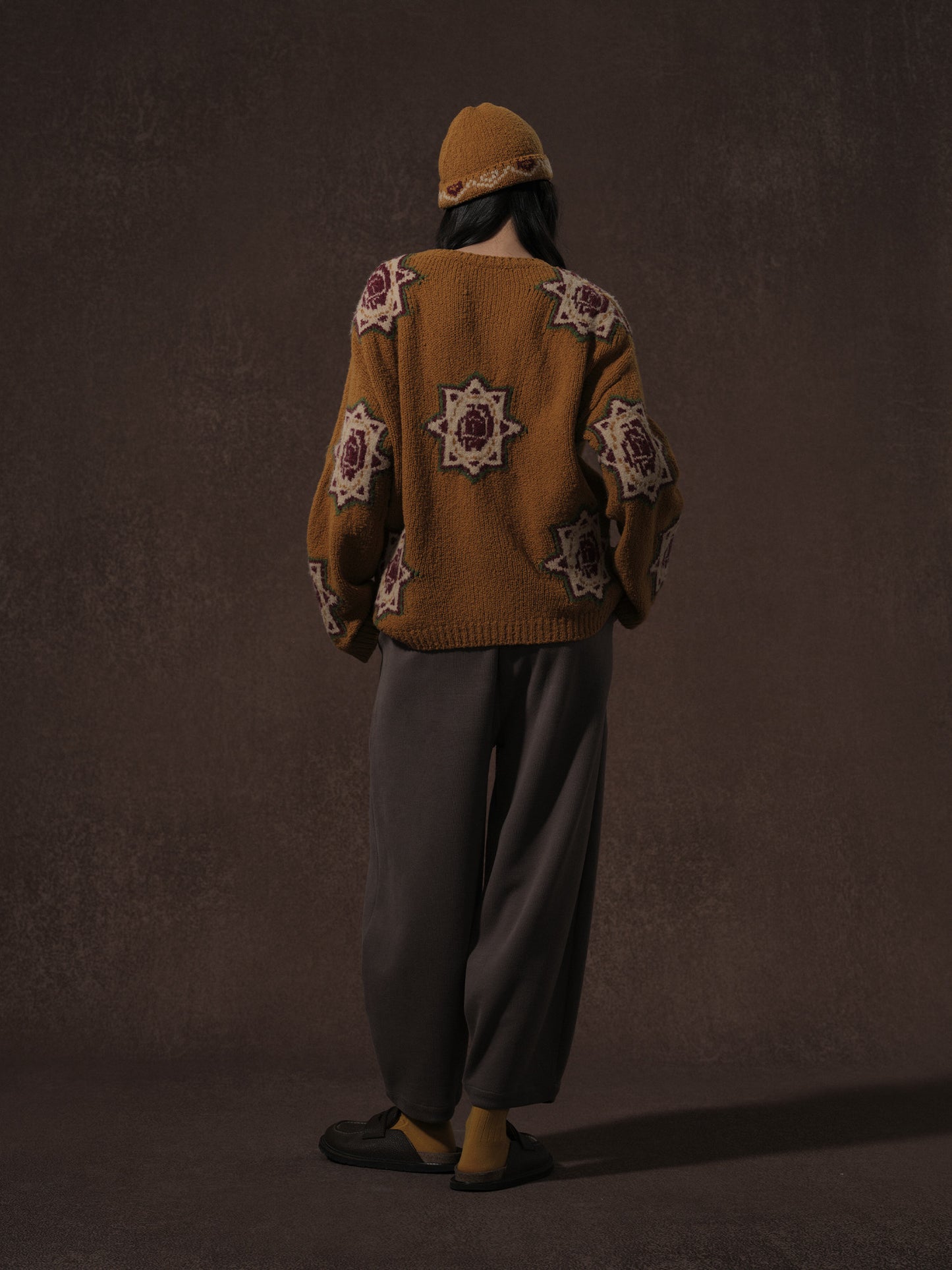 LABELDEL 25AW姜黄唐纹星星毛衣5