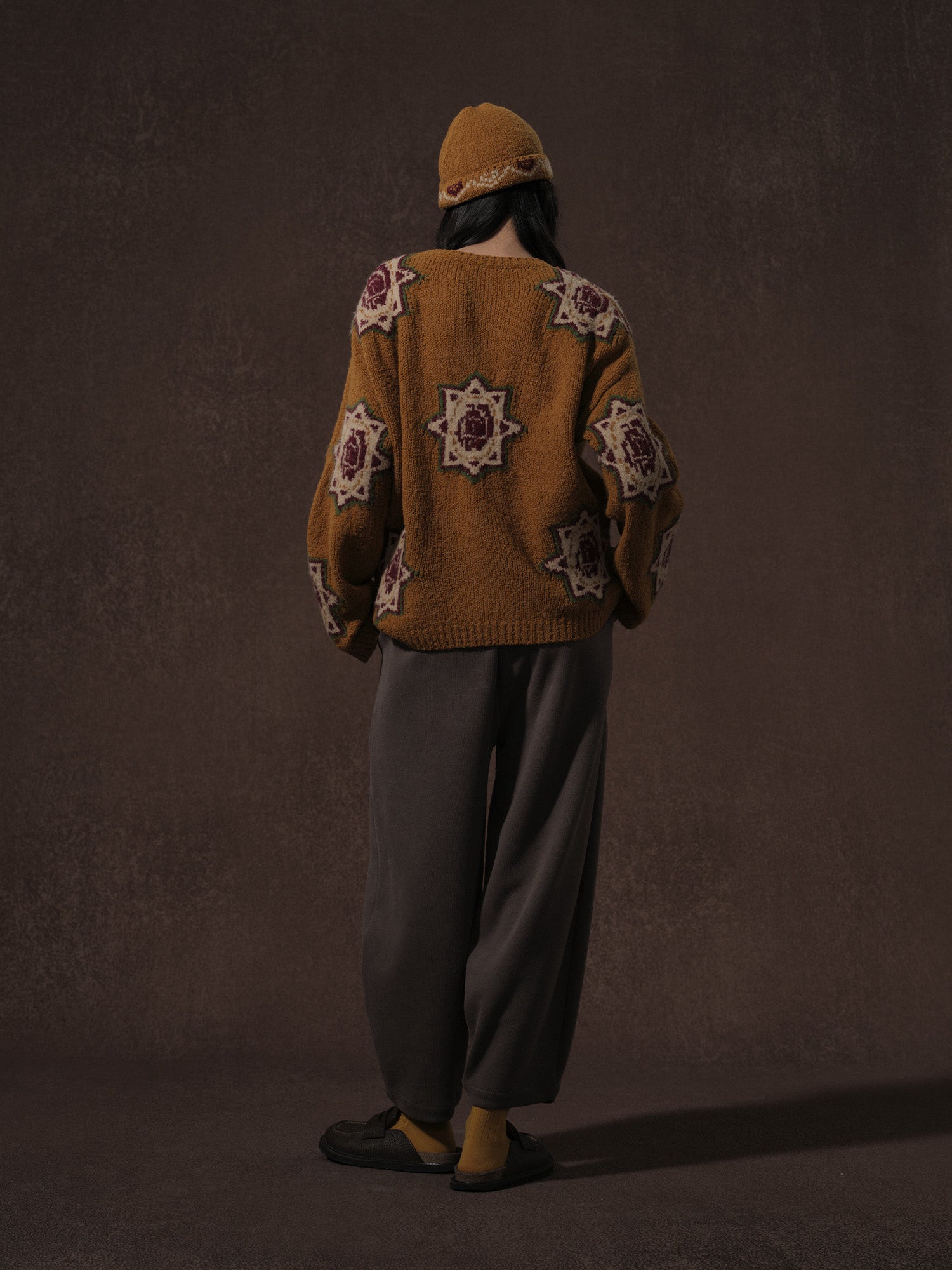 LABELDEL 25AW姜黄唐纹星星毛衣5