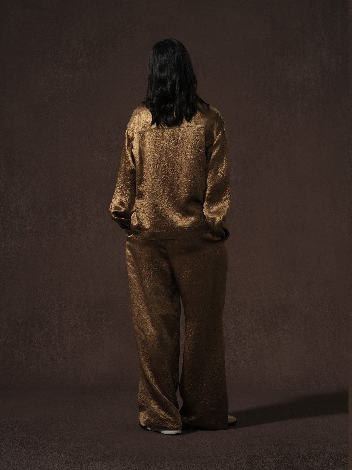 LABELDEL 25AW金色醋酸长袖衬衫裤子3