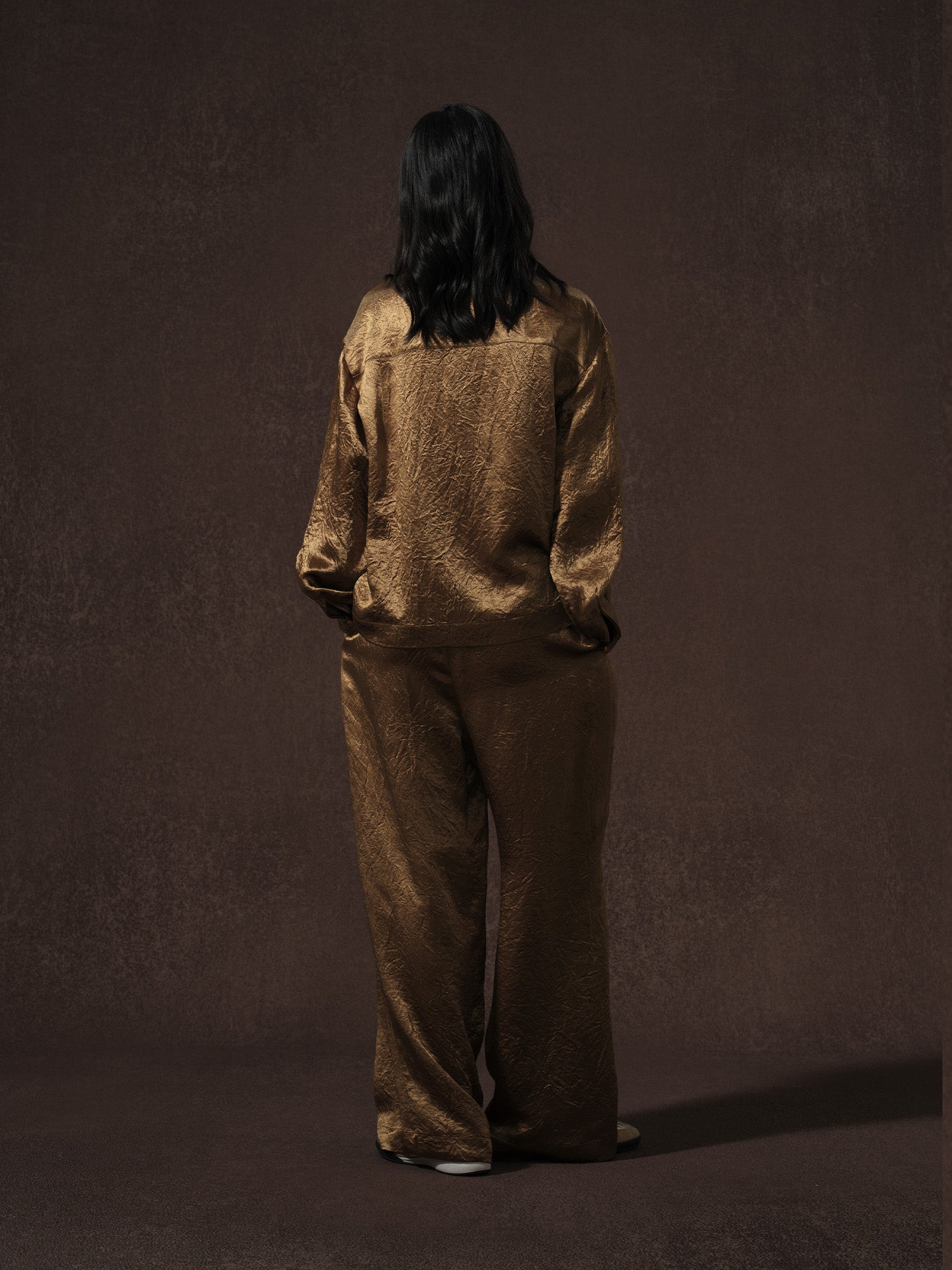 LABELDEL 25AW金色醋酸长袖衬衫裤子3