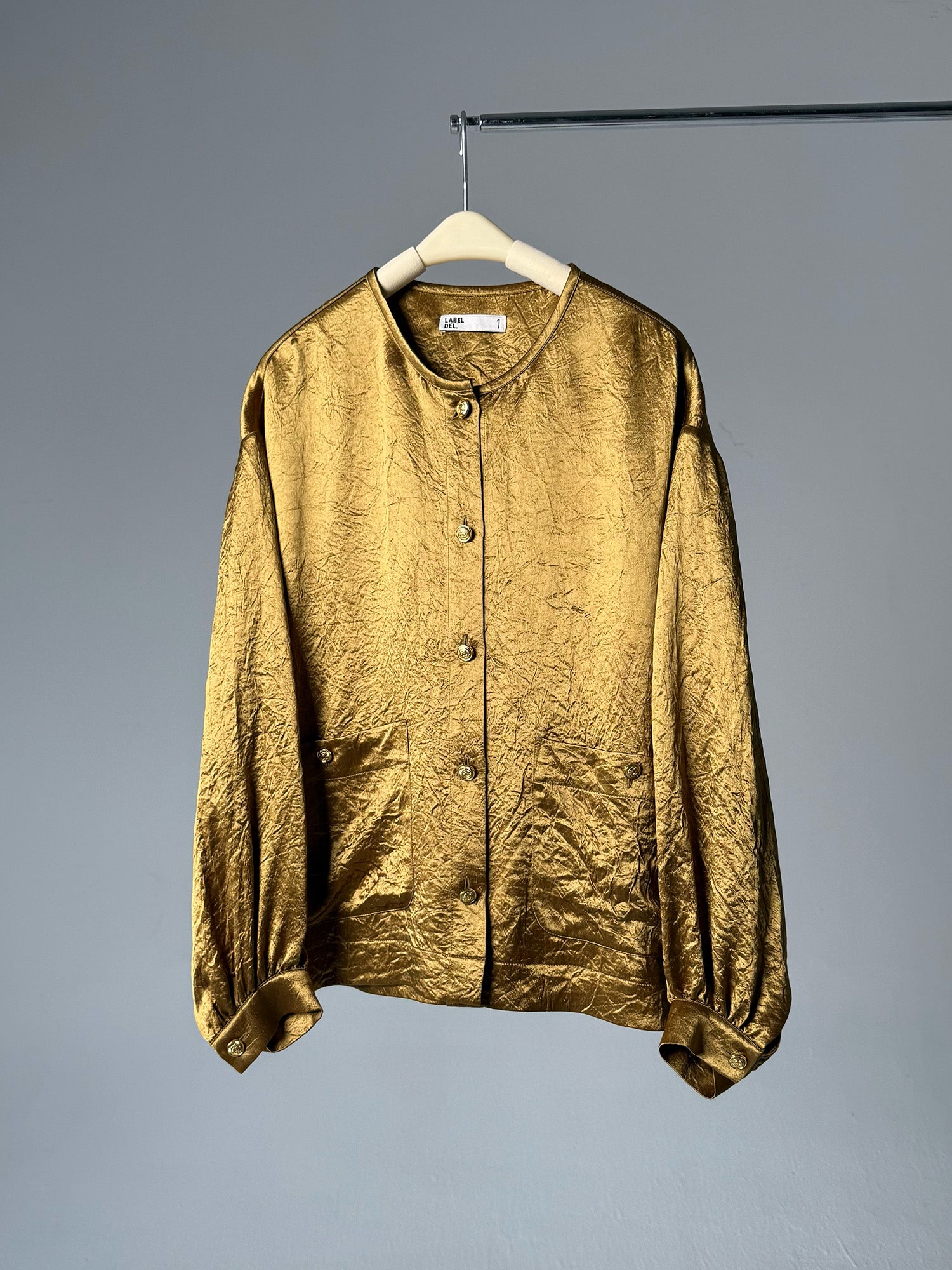 LABELDEL 25AW金色醋酸长袖衬衫白底图