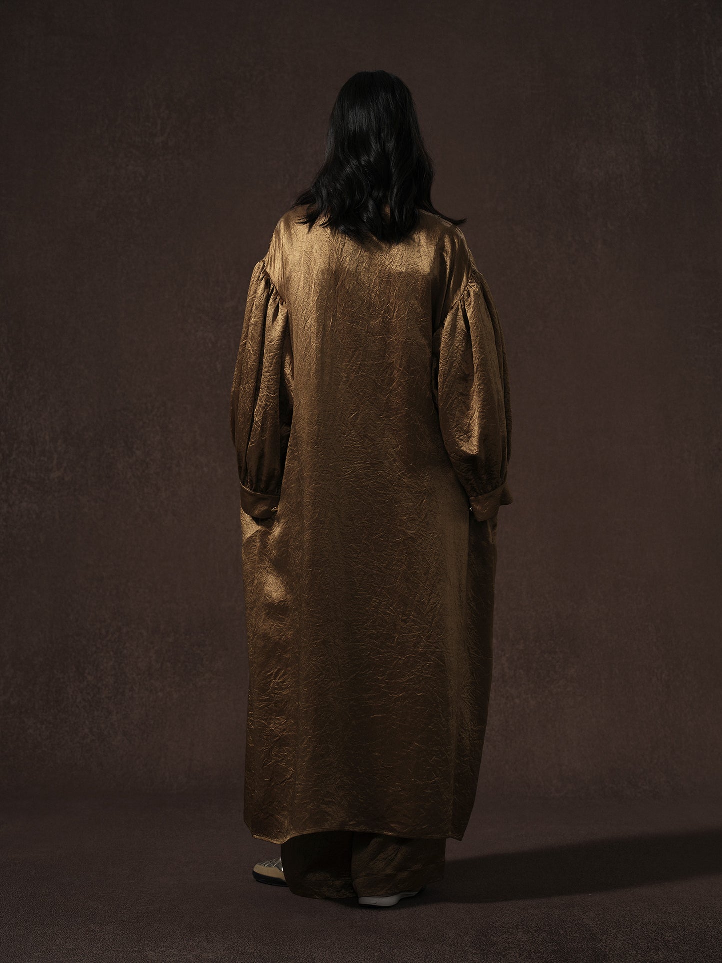 LABELDEL 25AW金色醋酸拼纱长袍 套装3