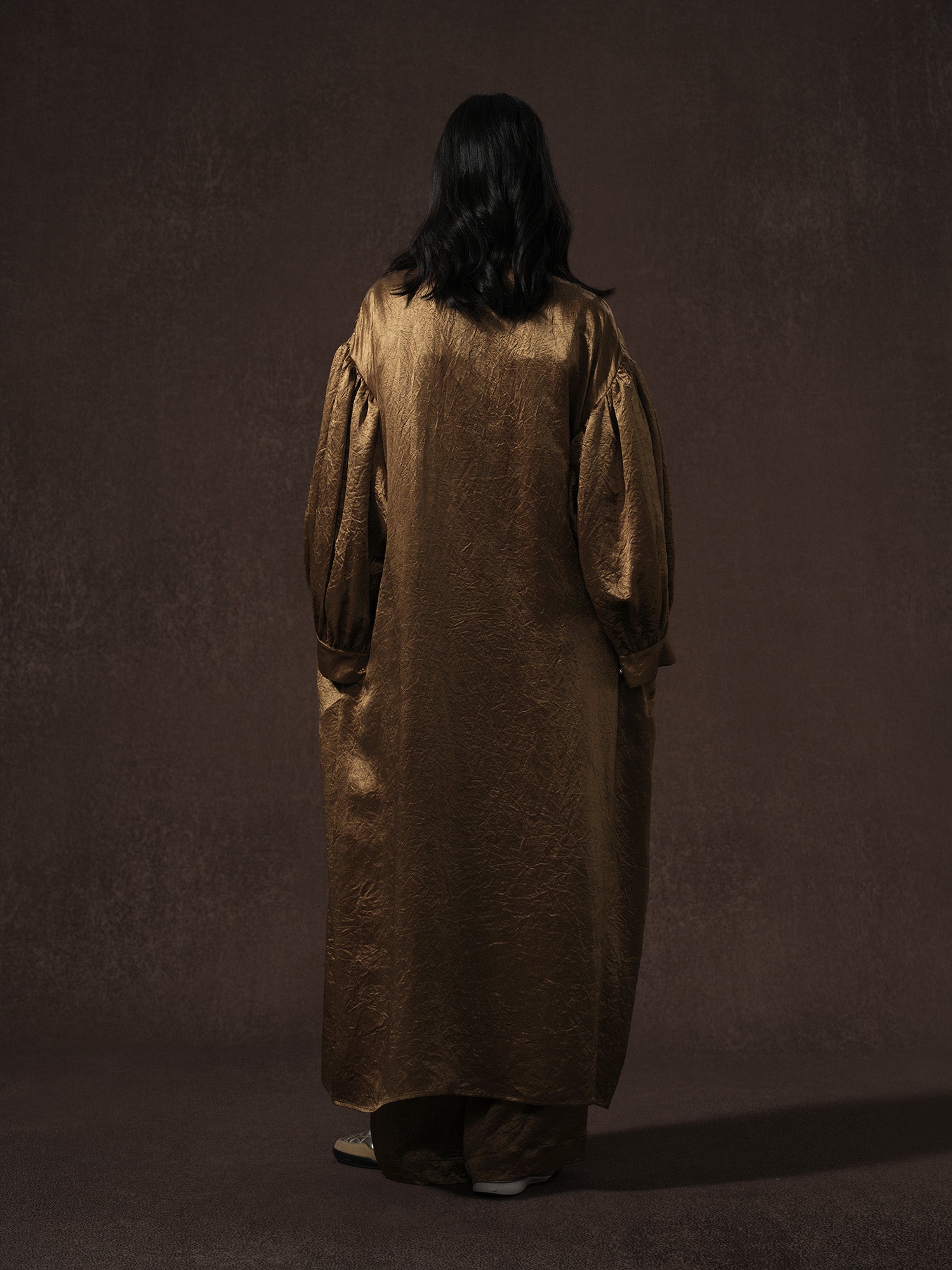 LABELDEL 25AW金色醋酸拼纱长袍 套装3