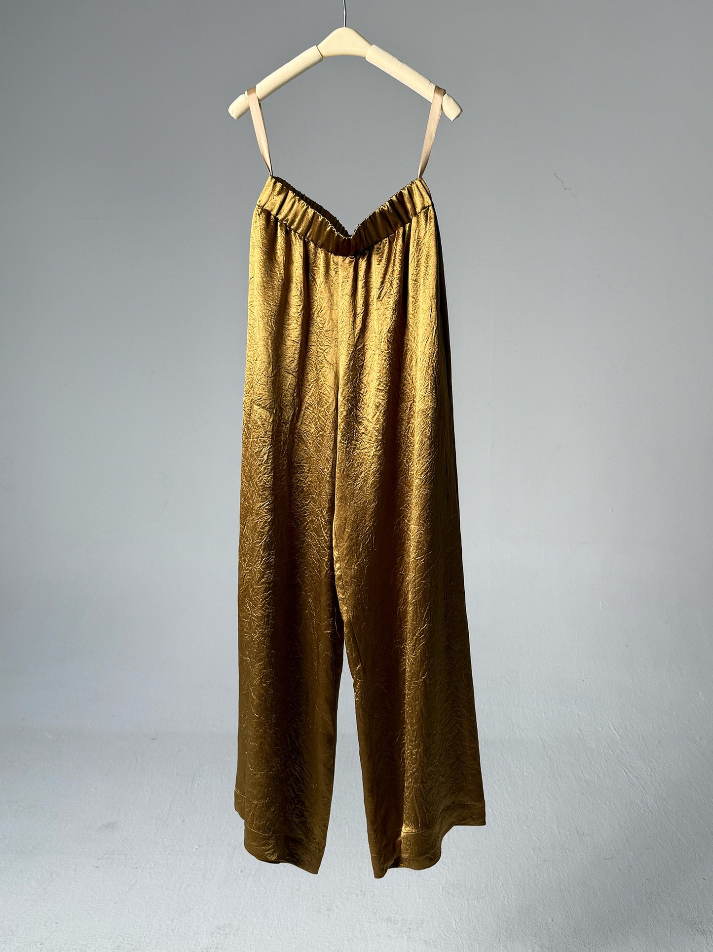 LABELDEL 25AW金色醋酸长裤