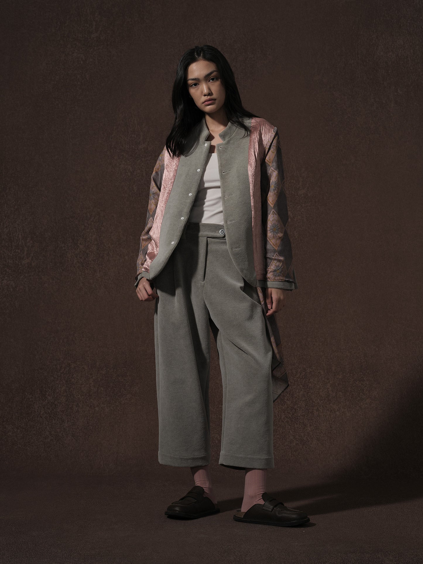 LABELDEL 25AW灰色平绒四袋夹克反 裤子1