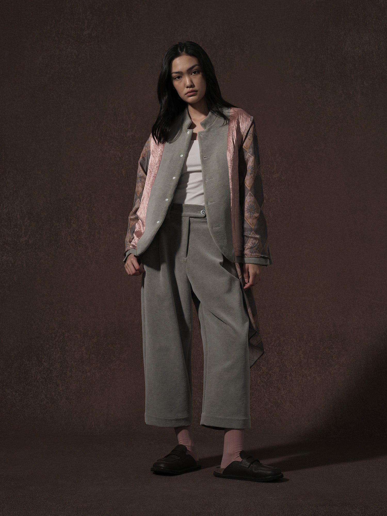 LABELDEL 25AW灰色平绒四袋夹克反 裤子1