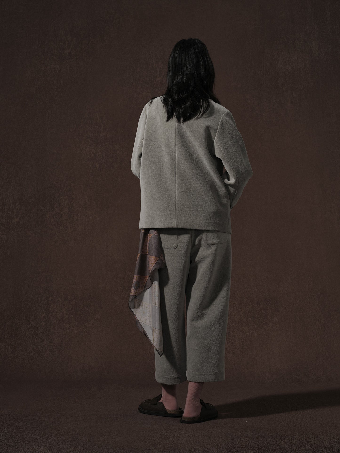 LABELDEL 25AW灰色平绒四袋夹克裤子4