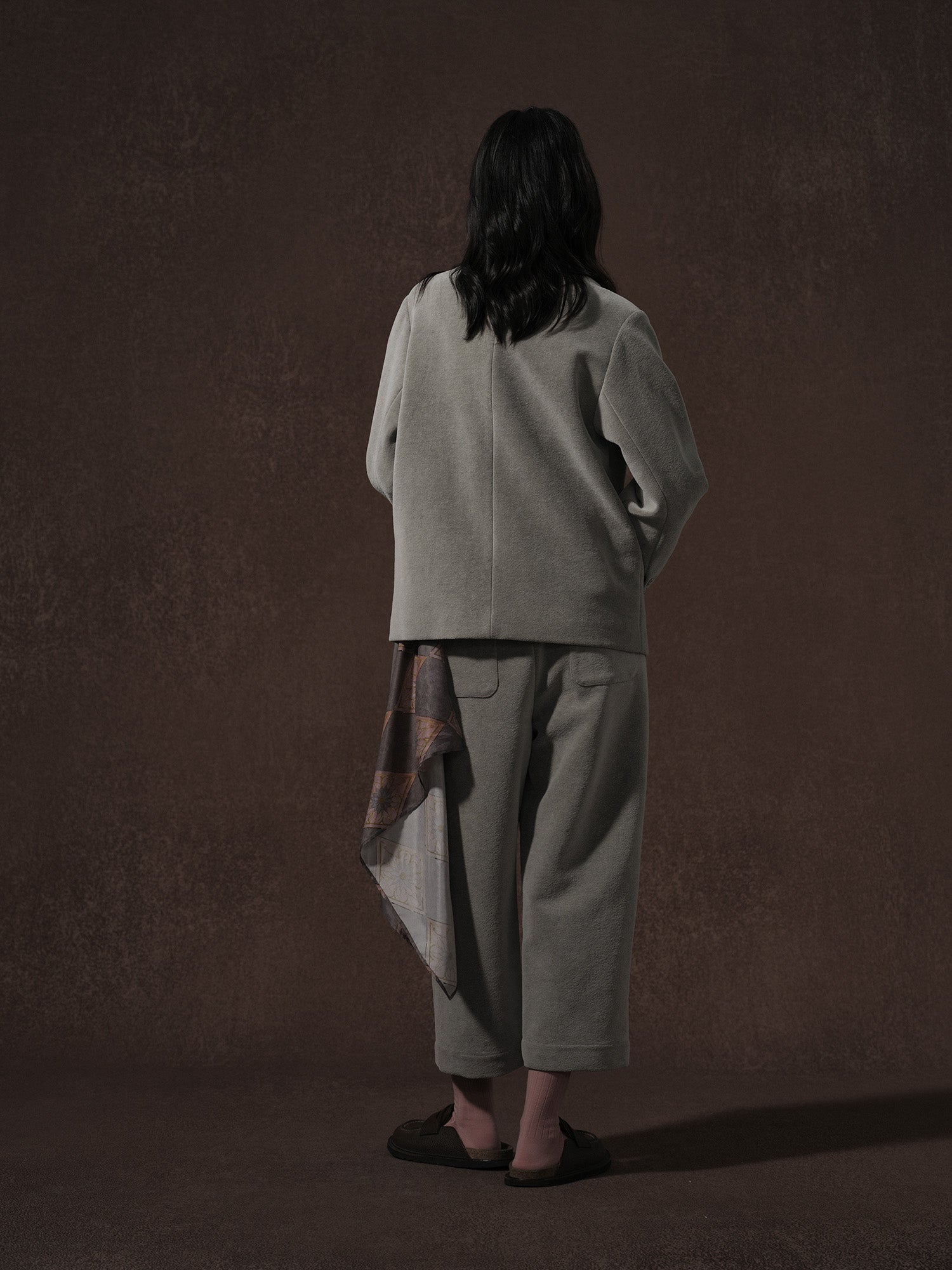 LABELDEL 25AW灰色平绒四袋夹克裤子4