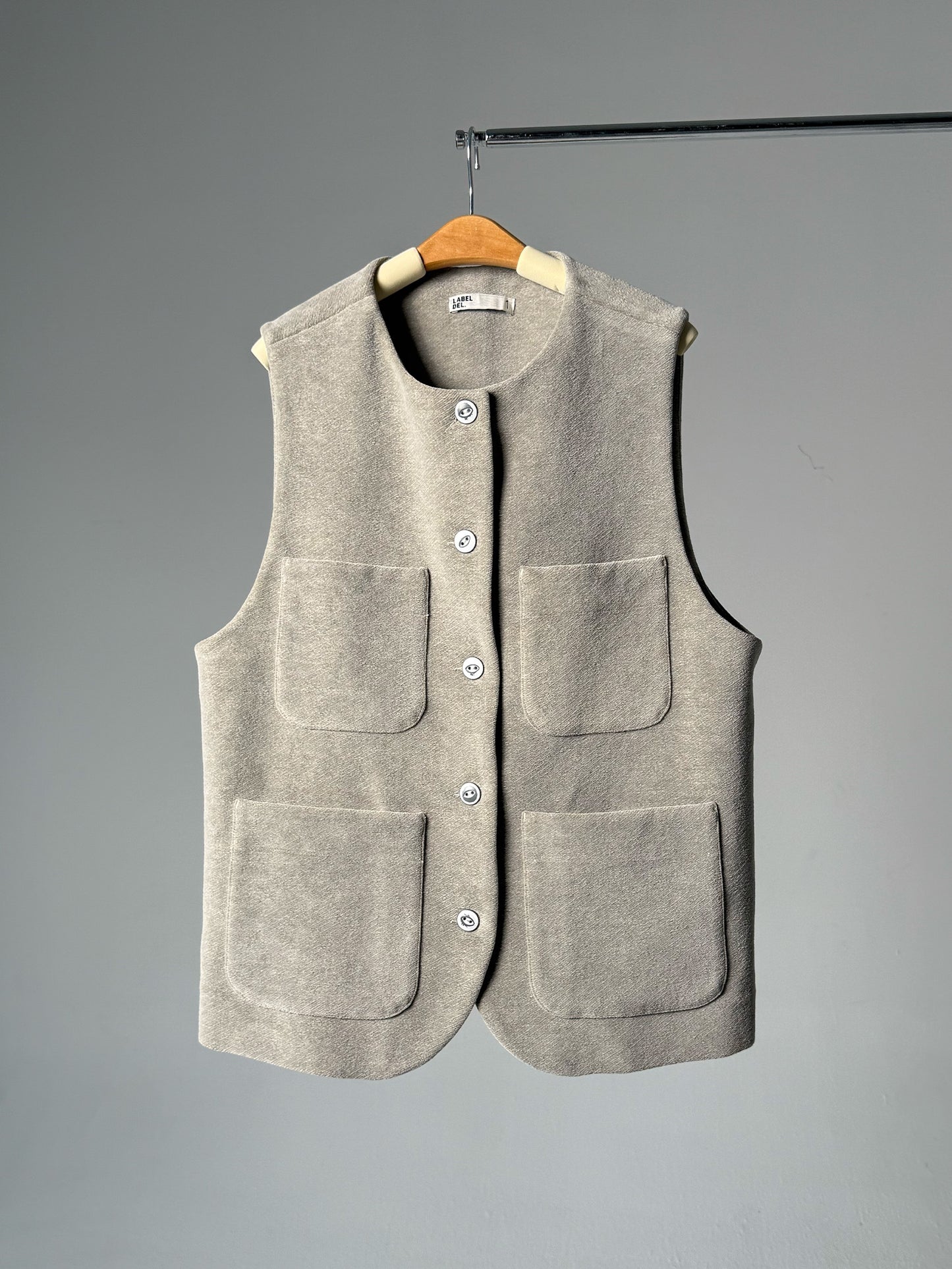 LABELDEL 25AW灰色平绒四袋马甲白底图