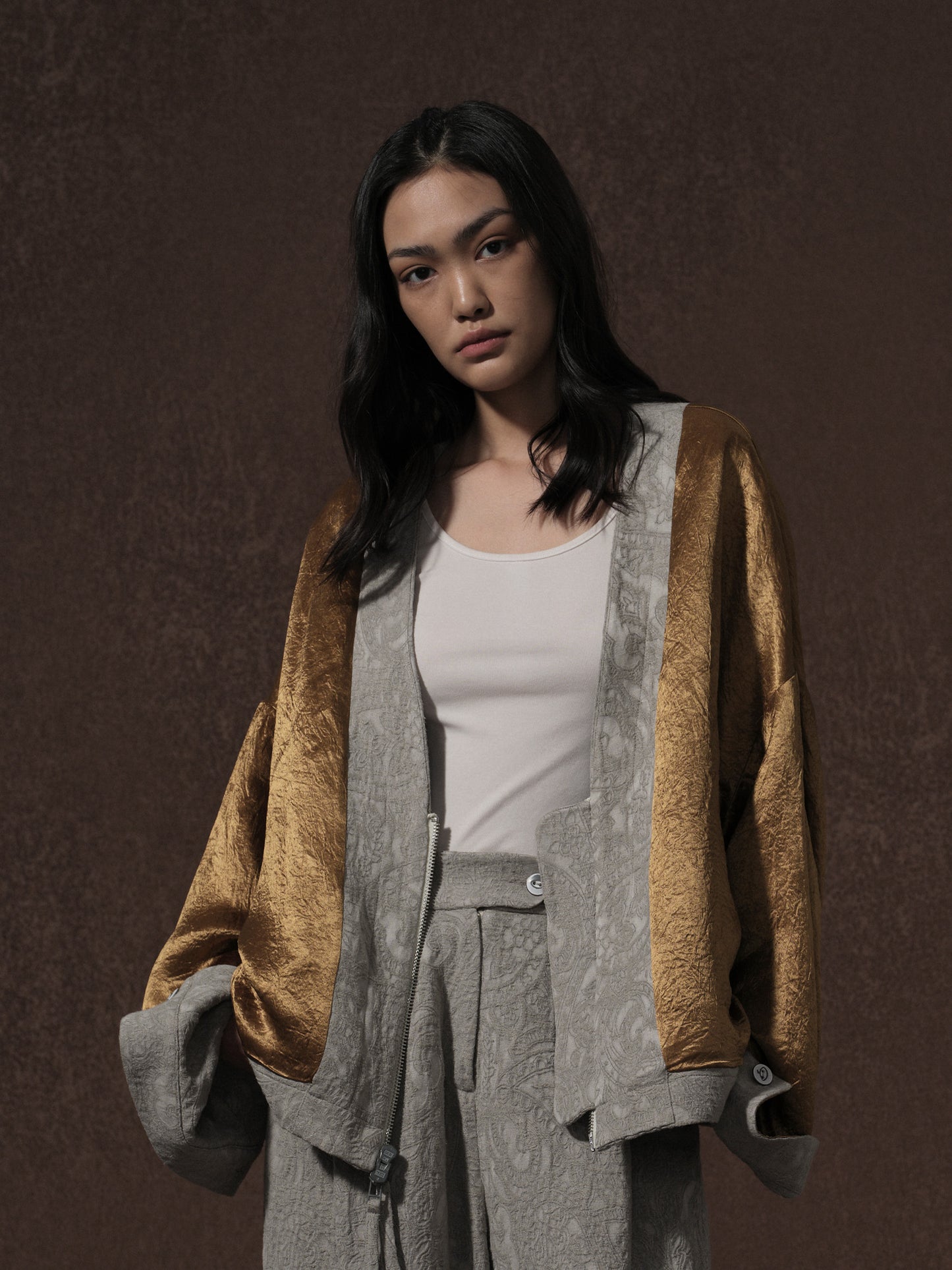 LABELDEL 25AW亚麻提花夹克反面0