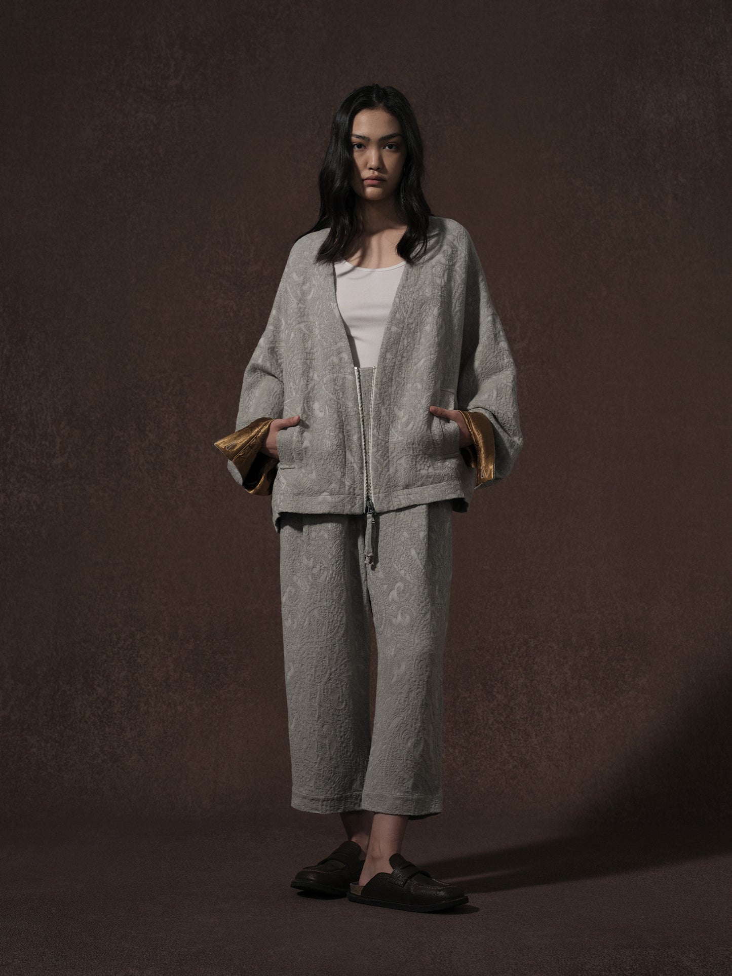 LABELDEL 25AW亚麻提花夹克和裤子1