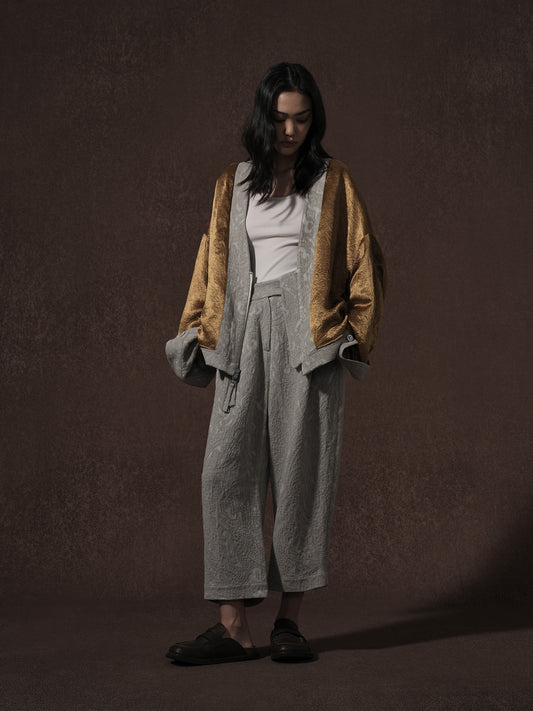 LABELDEL 25AW亚麻提花夹克反面和裤子2