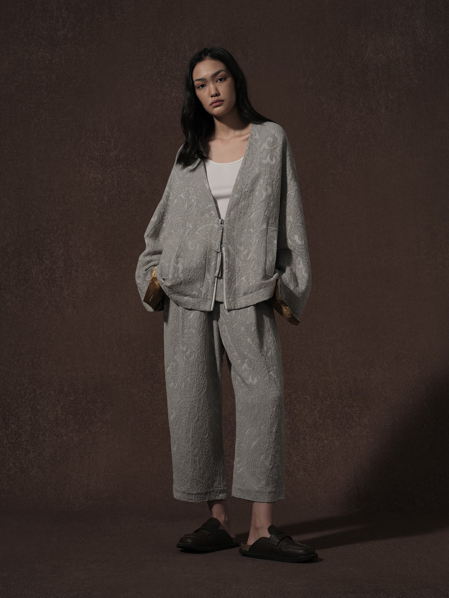 LABELDEL 25AW亚麻提花夹克和裤子2