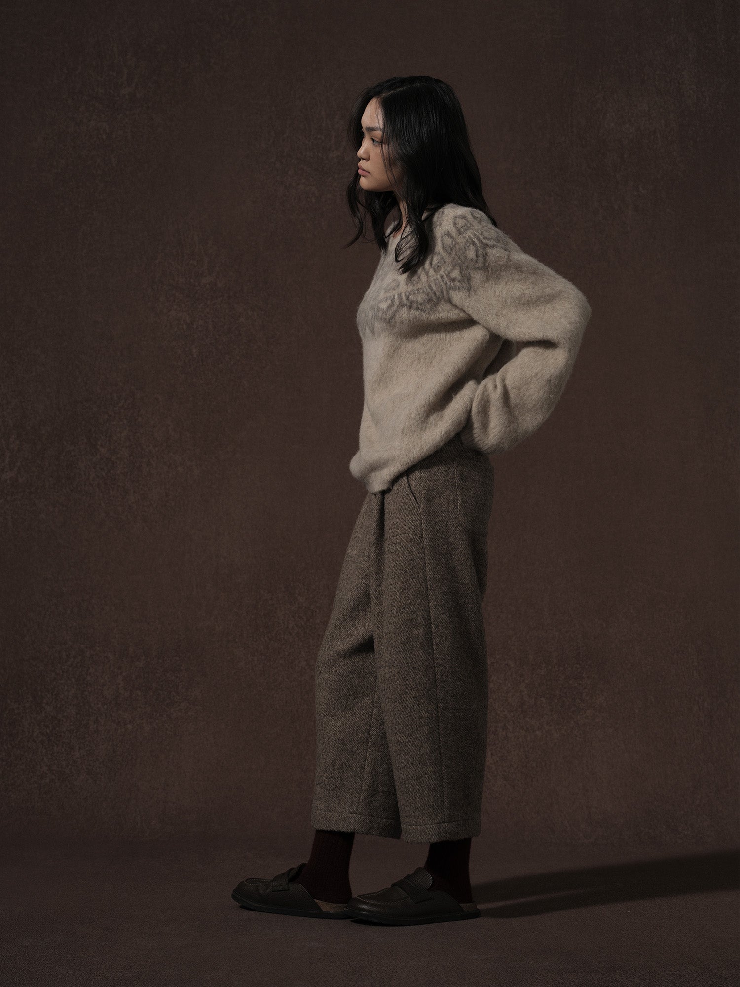 LABELDEL 25AW燕麦色唐纹费尔岛毛衣3