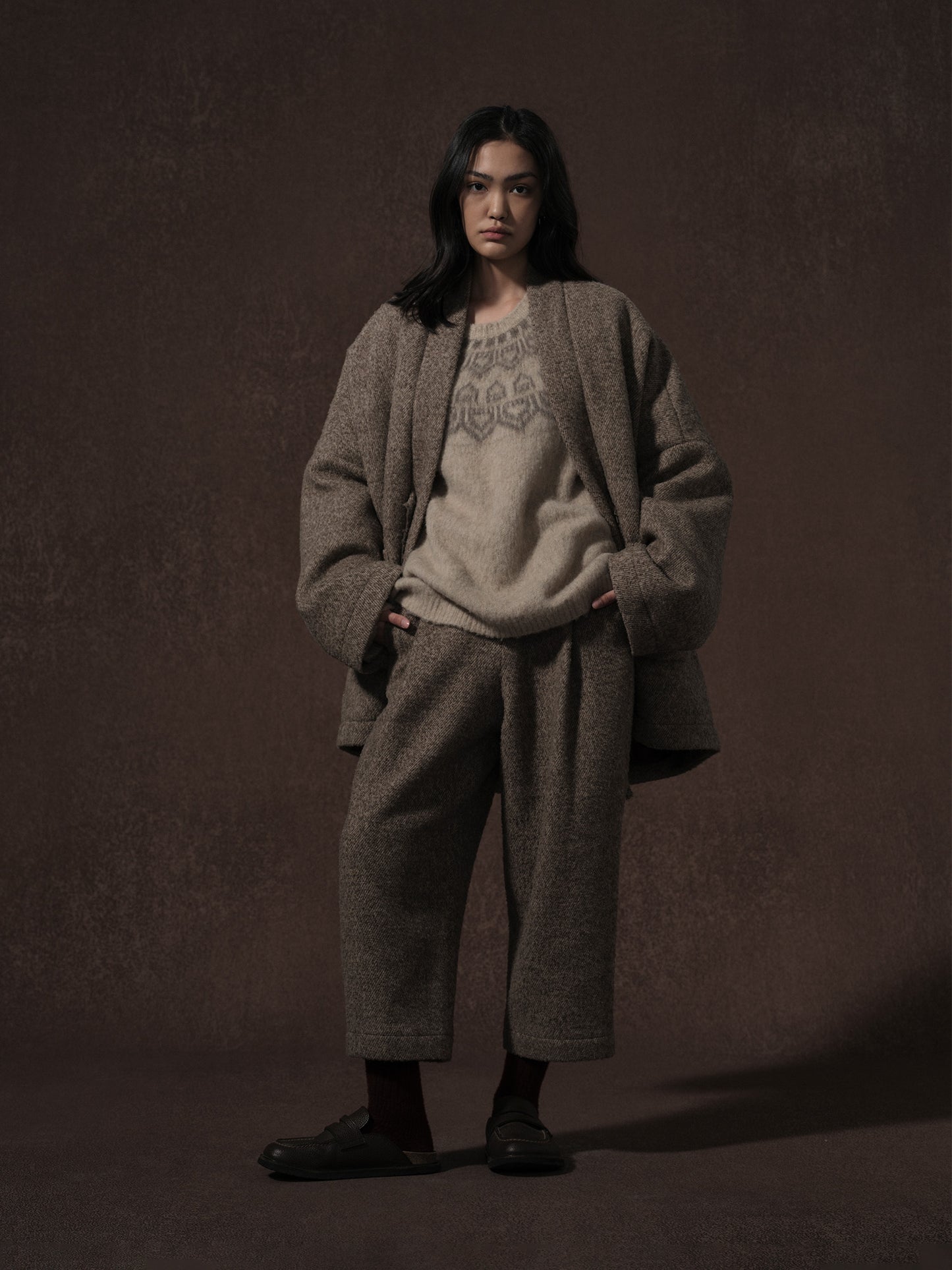 LABELDEL 25AW燕麦色唐纹费尔岛毛衣5