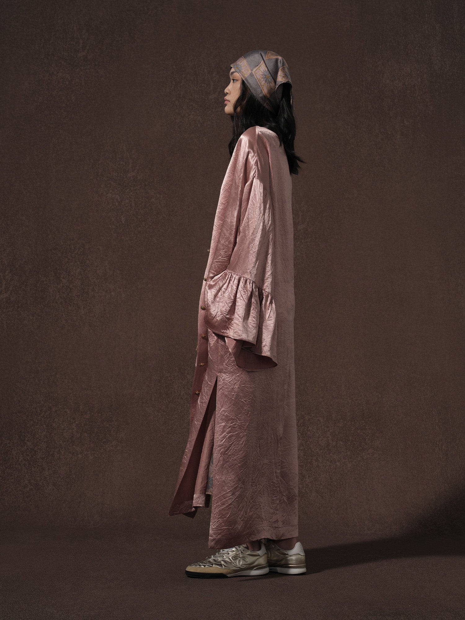 LABELDEL 25AW粉色醋酸长袍3