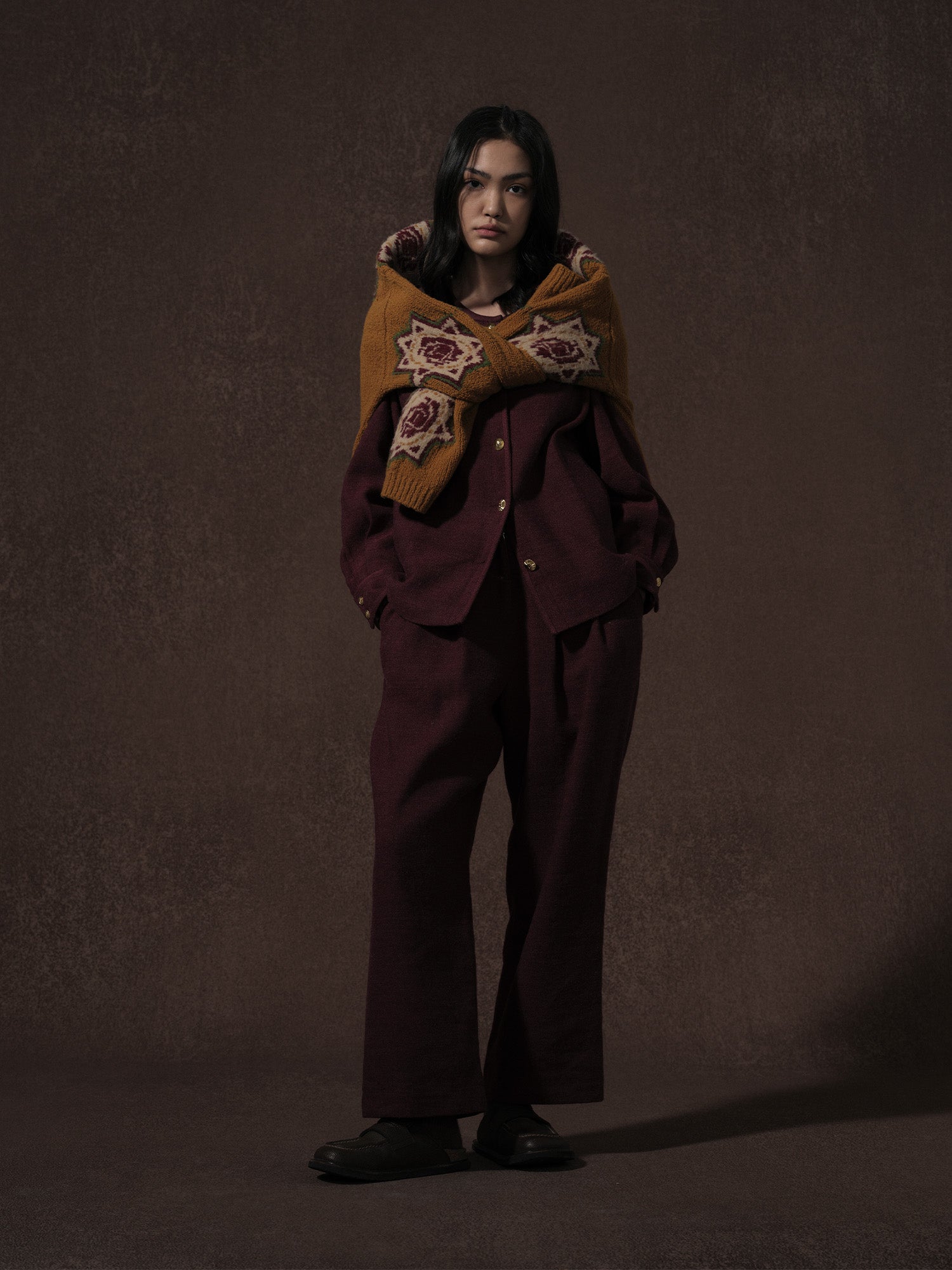 LABELDEL 25AW红色麻毛衬衫外套 裤子10