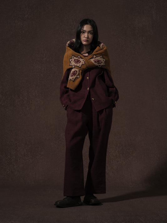 LABELDEL 25AW红色麻毛衬衫外套 裤子10