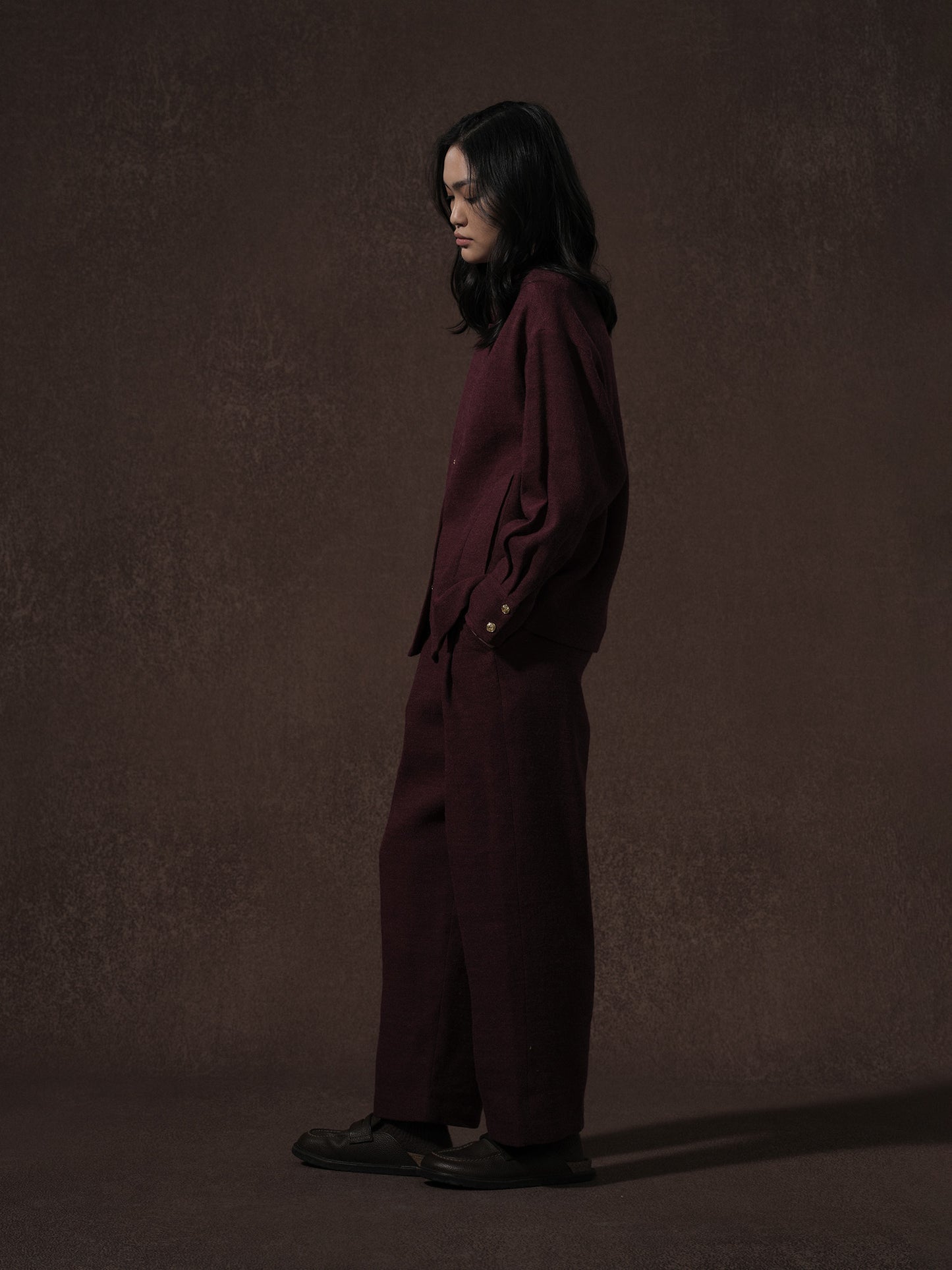 LABELDEL 25AW红色麻毛衬衫外套 裤子2