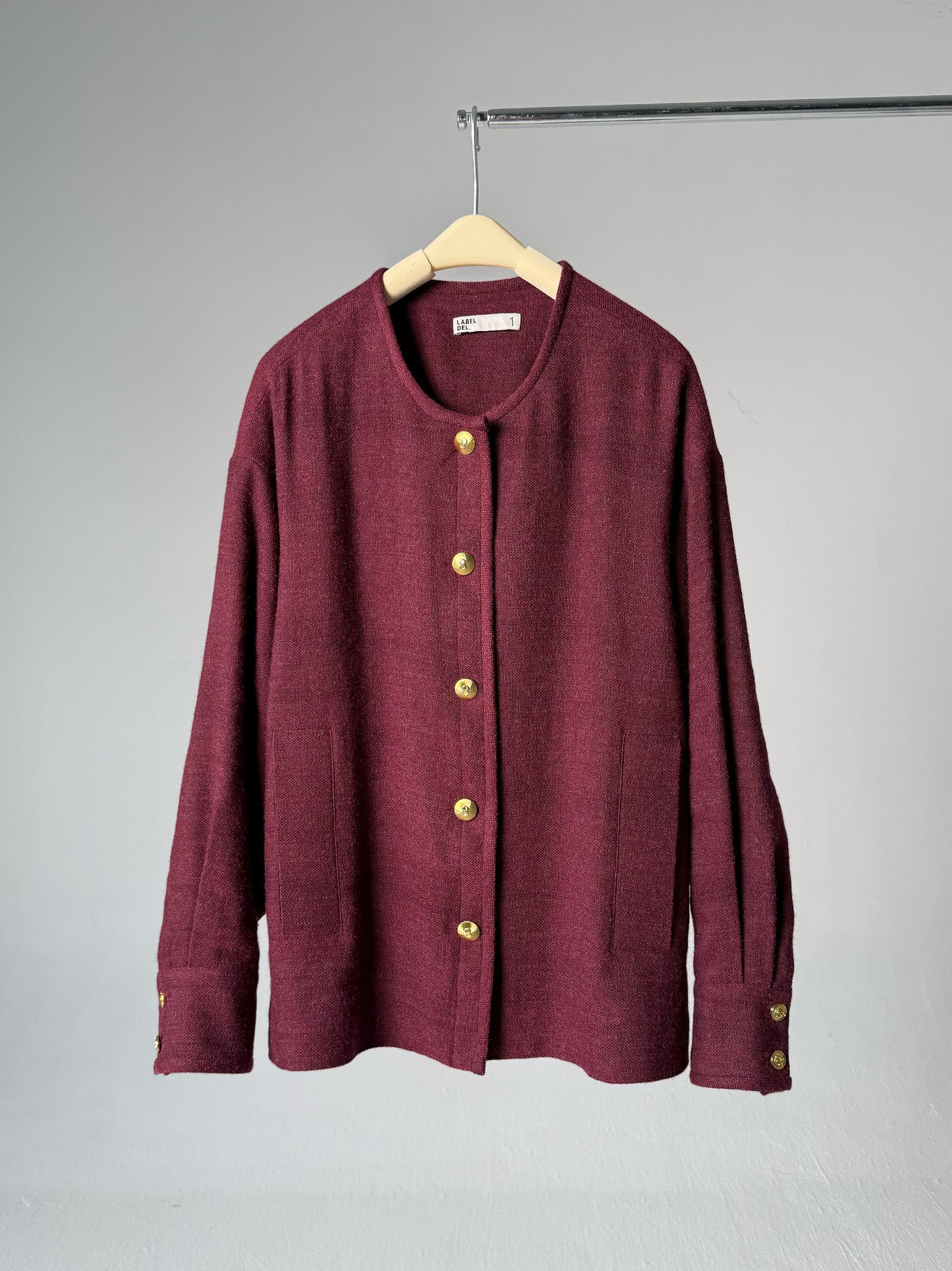 LABELDEL 25AW红色麻毛衬衫外套白底图