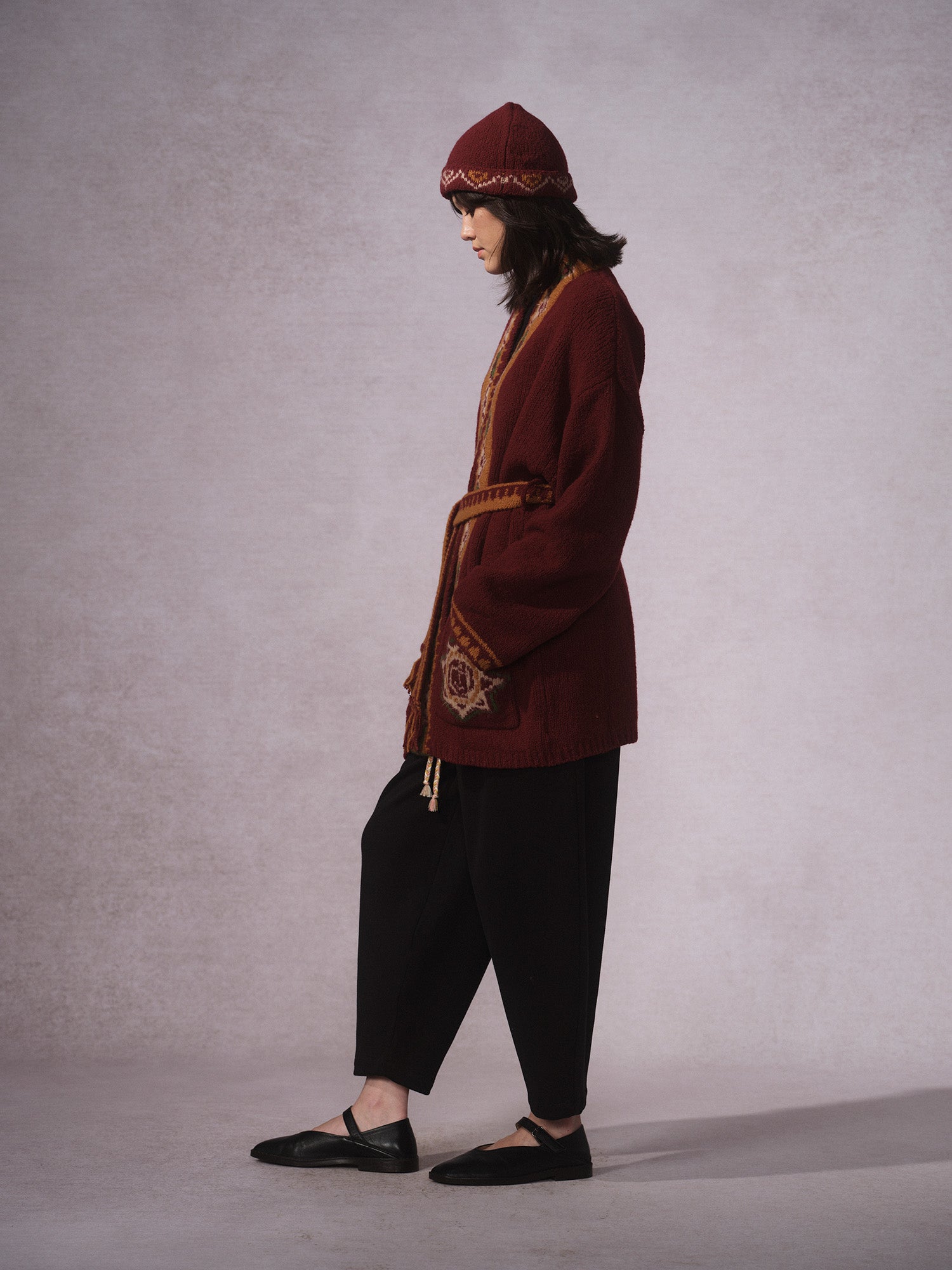 LABELDEL 25AW红色唐纹开衫毛衣3