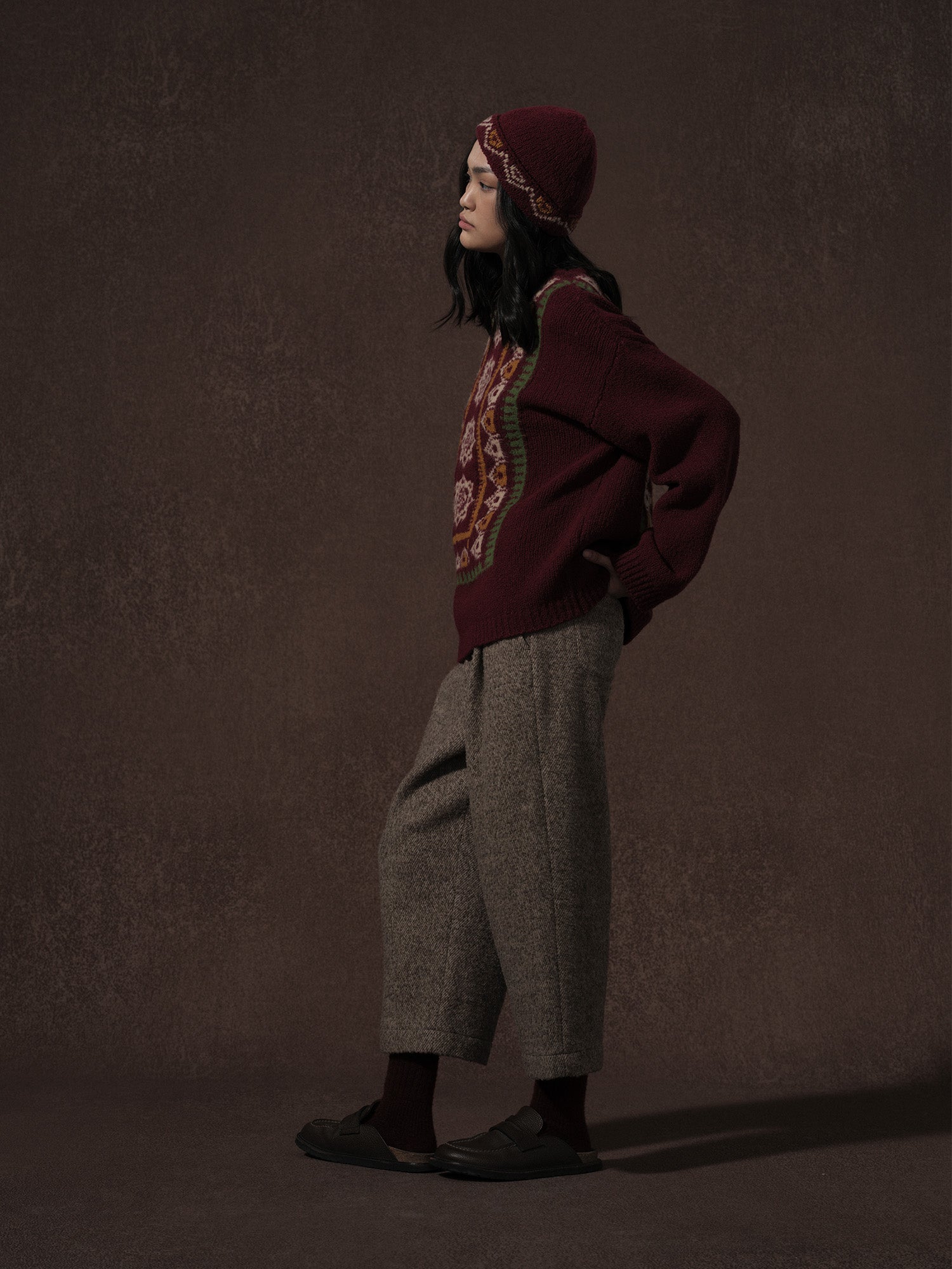 LABELDEL 25AW红色唐纹地毯毛衣2