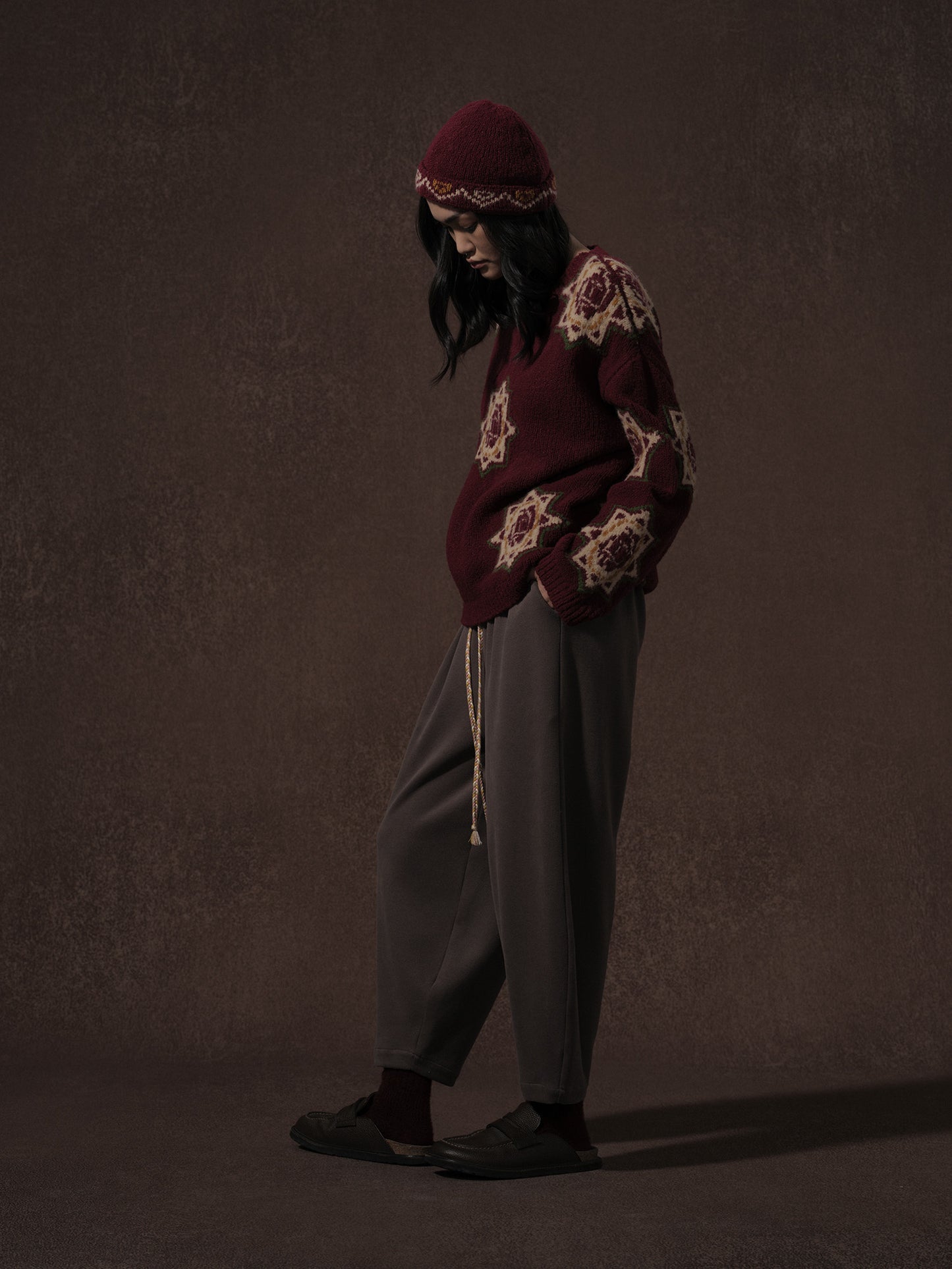 LABELDEL 25AW红色唐纹星星毛衣2