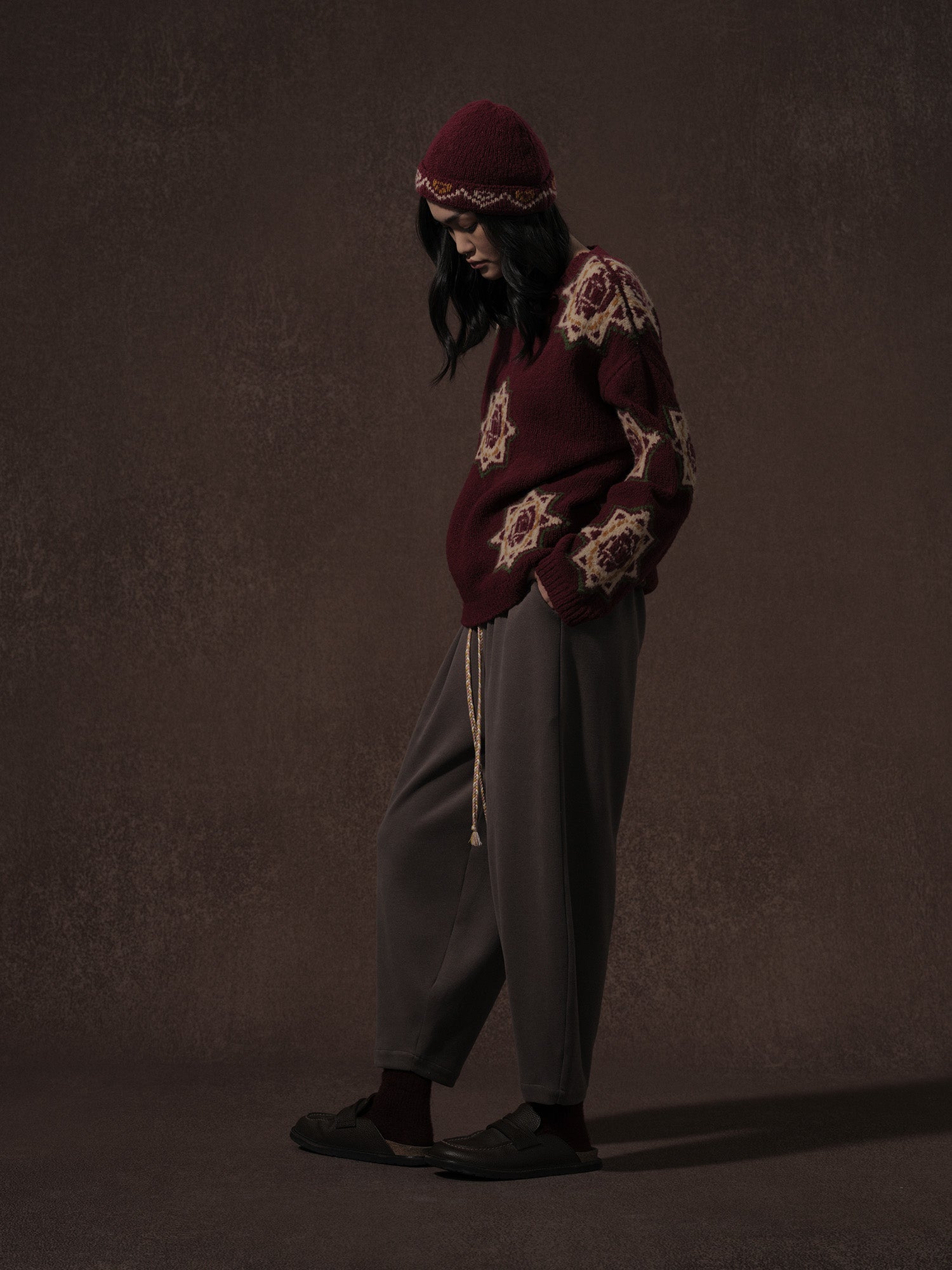 LABELDEL 25AW红色唐纹星星毛衣2