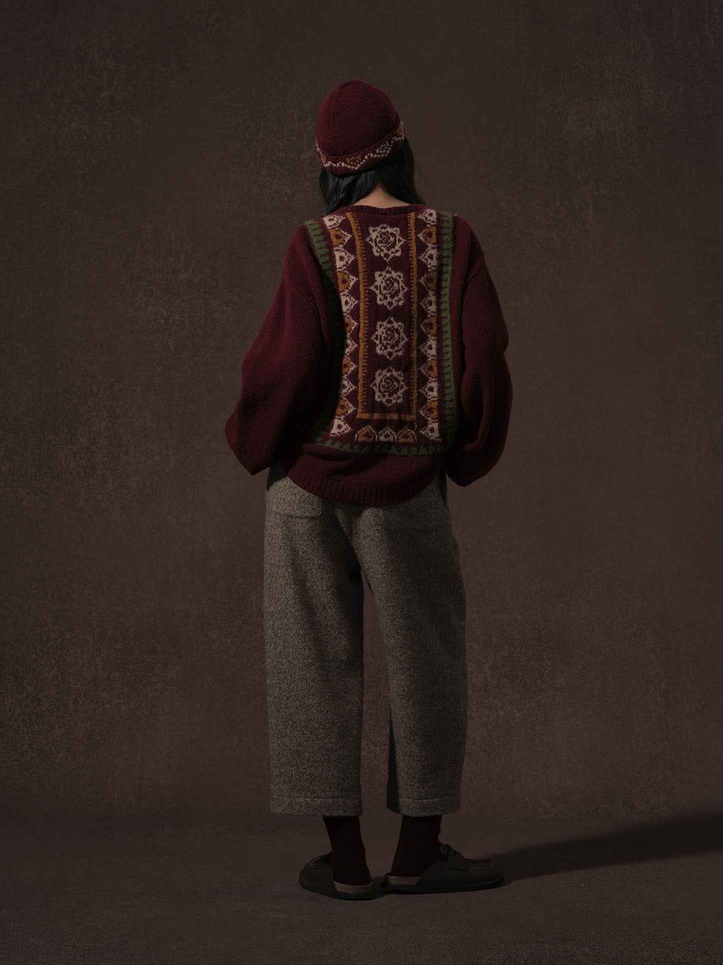 LABELDEL 25AW红色唐纹地毯毛衣3