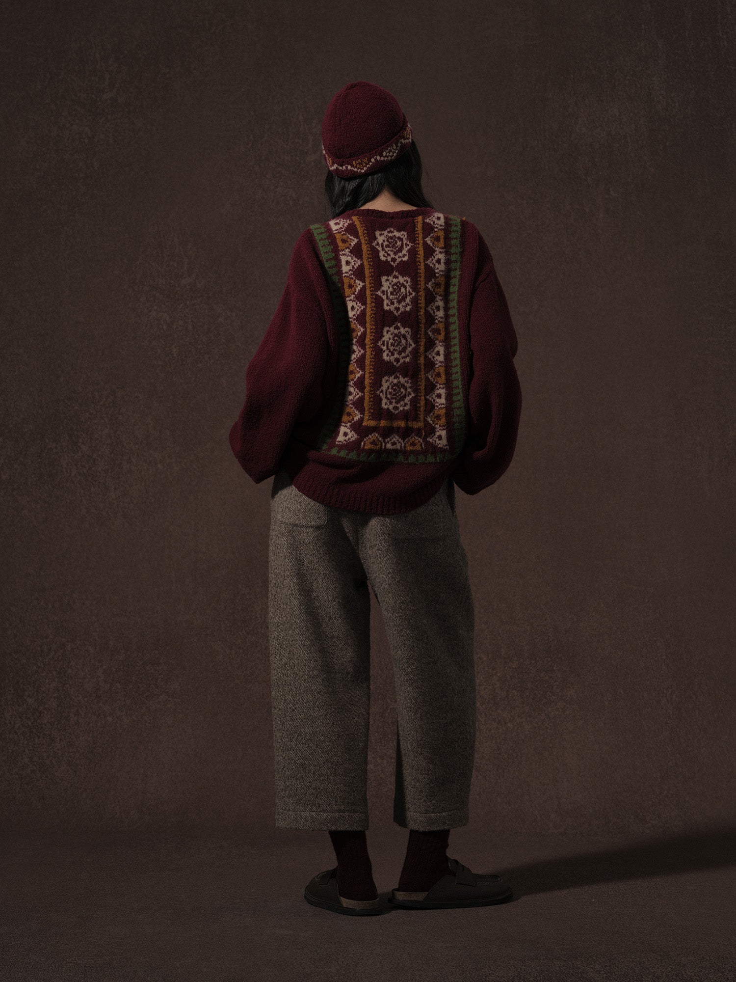 LABELDEL 25AW红色唐纹地毯毛衣3